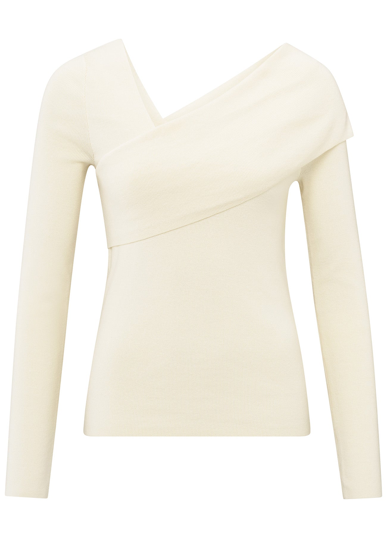 Fitted Sweater With Crossed Shoulder : Off White Knit 99990