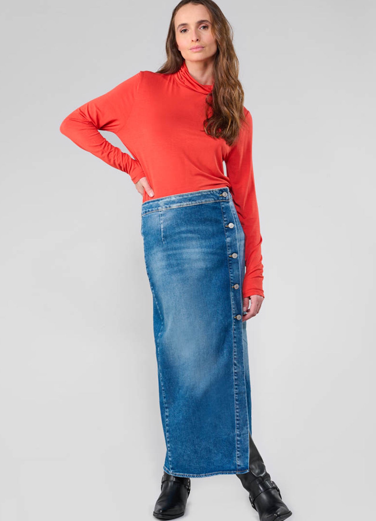 Denim Skirt : Blue