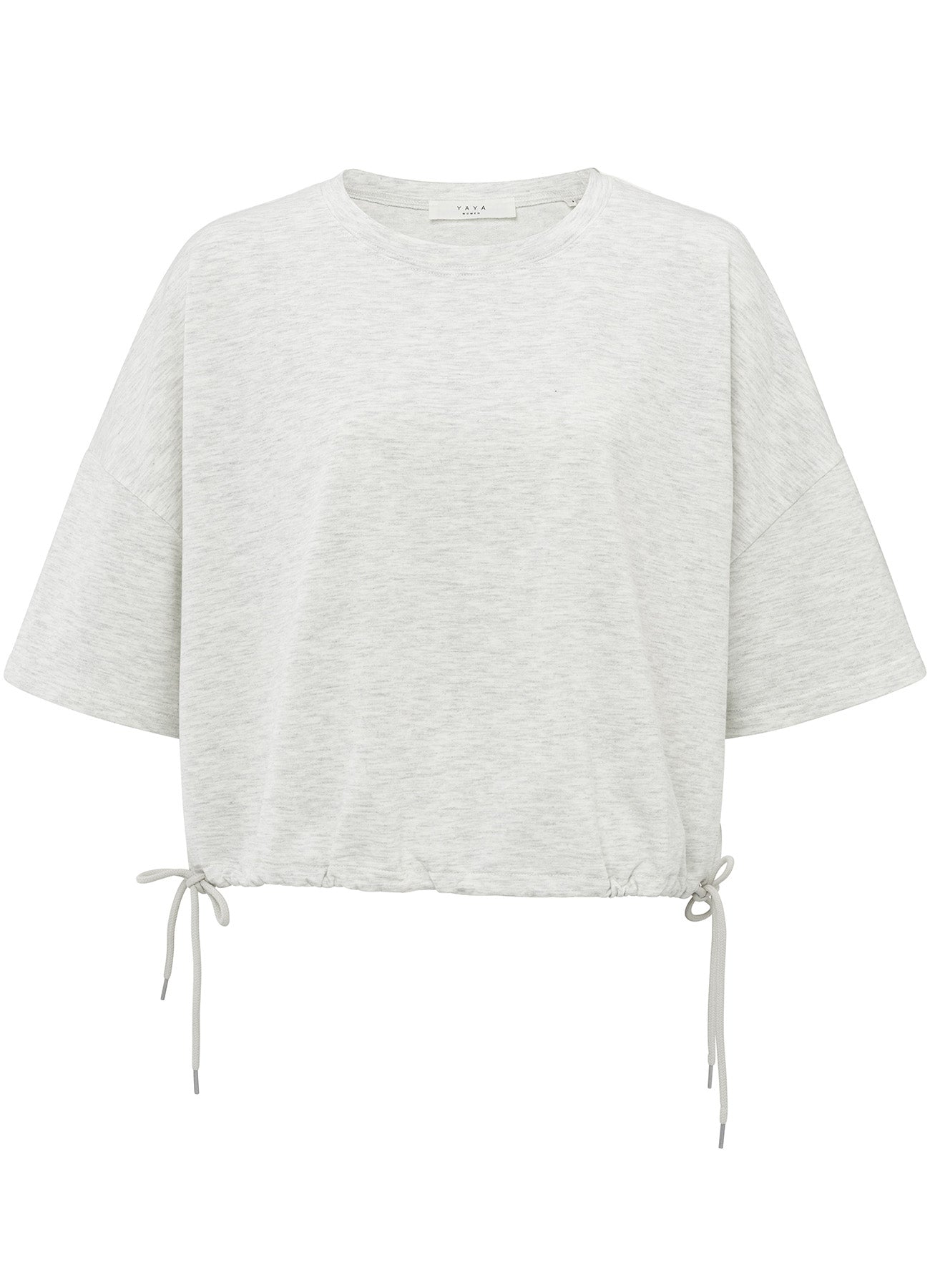Short Sleeve Sweatshirt With Cords : Grey Melange 99981