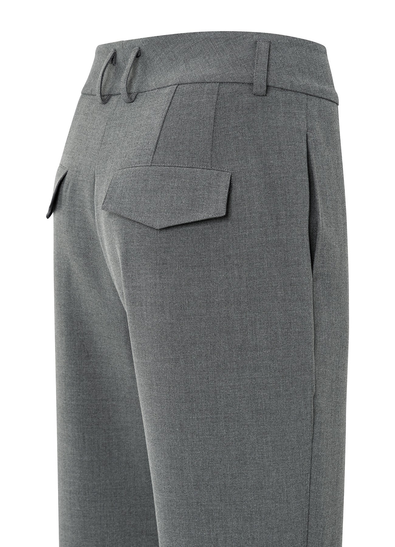 Woven High Waist Straight Fit : Black Oyster Melange 99004
