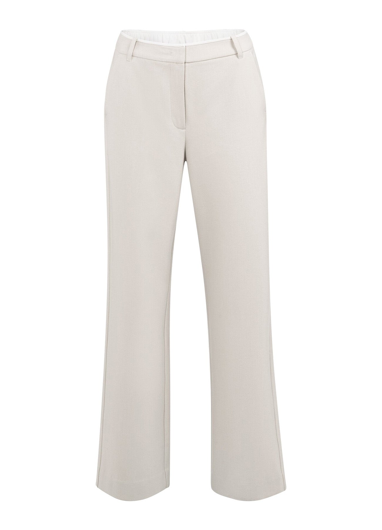 Soft Woven Wide Leg Trousers : Heather Grey Melange 990402