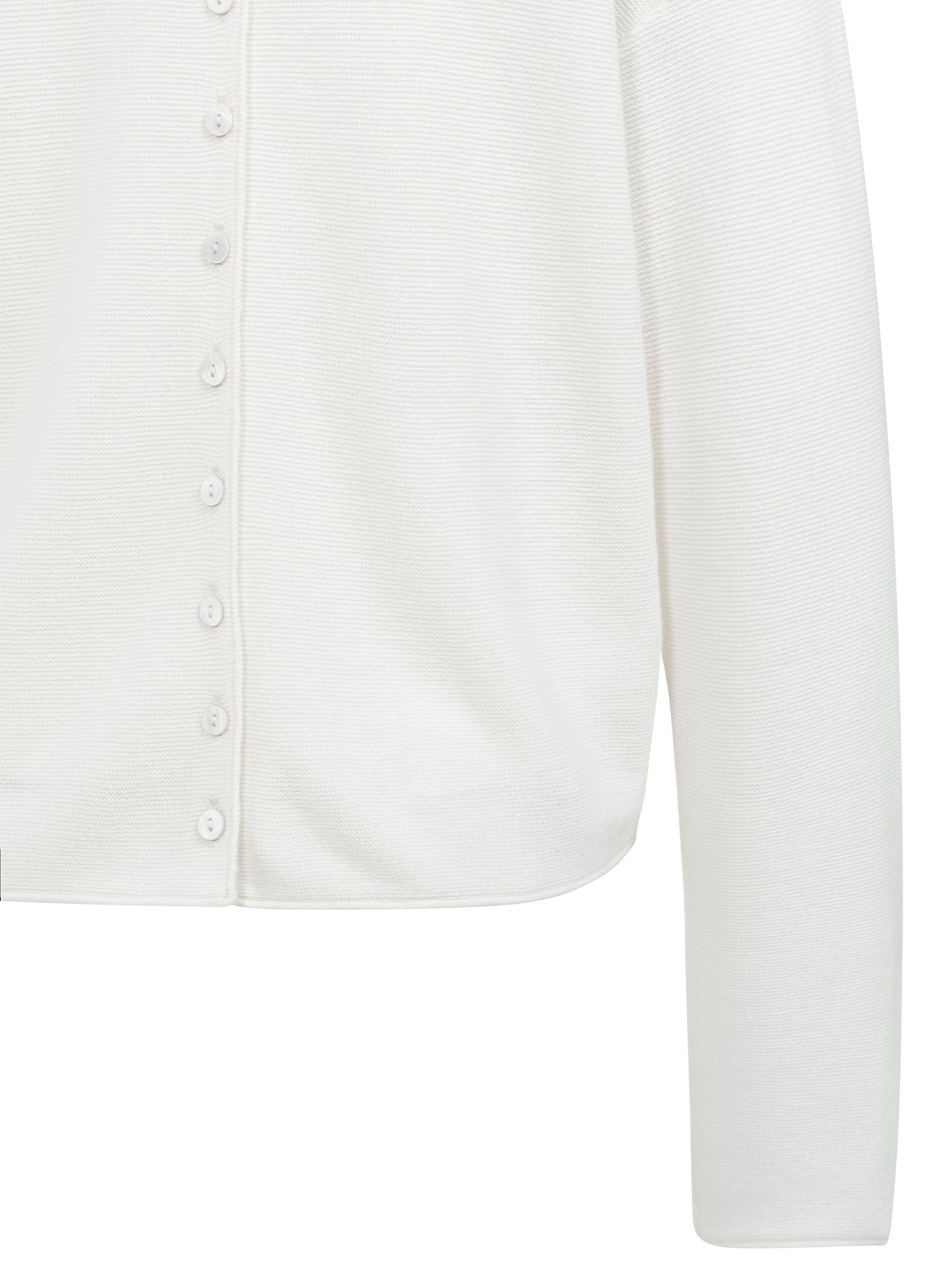 Textured High Neck Sweater With Buttons : Snowfall White 10002