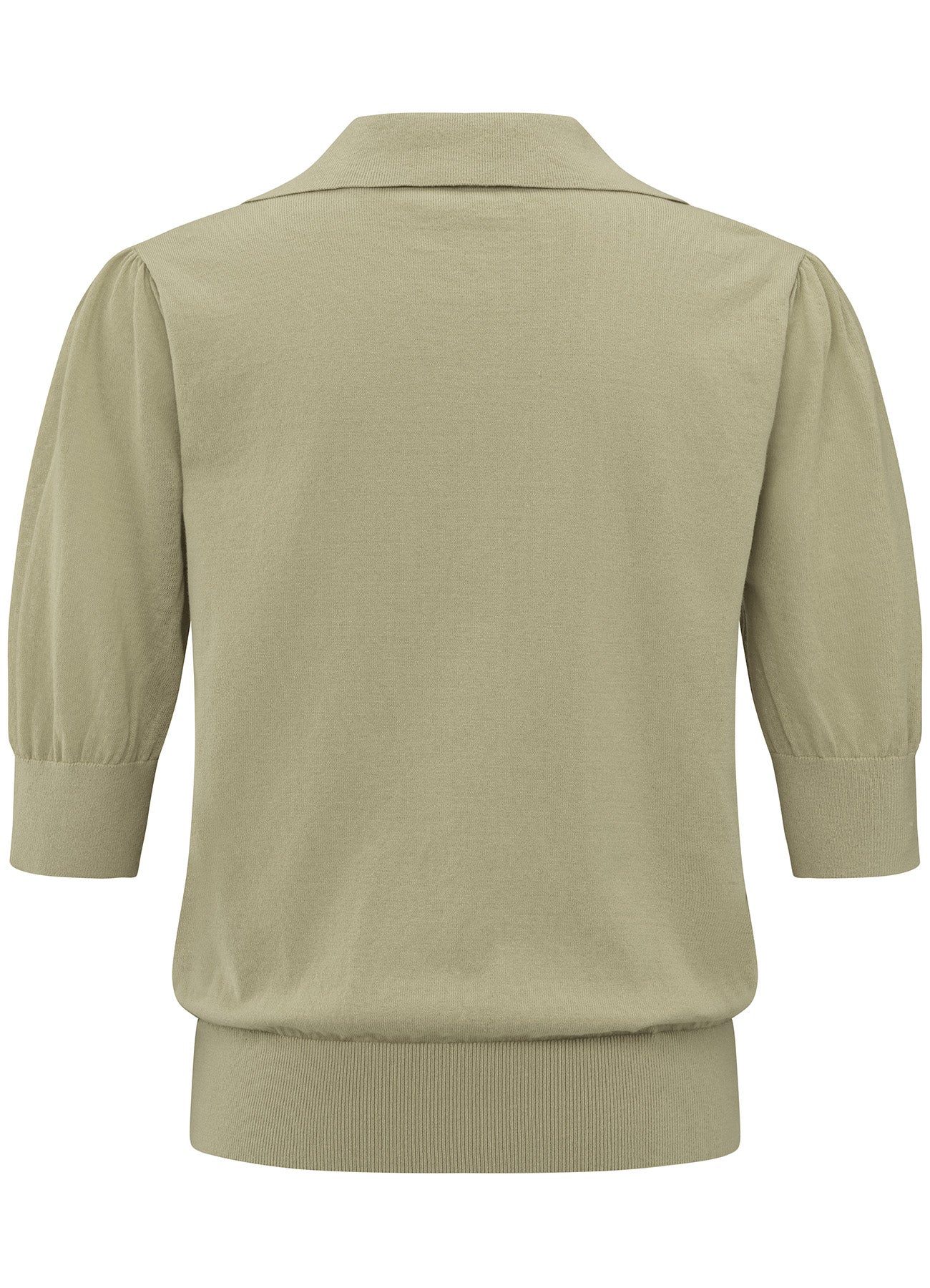 Knitted Polo With Transperent Sleeves : Soft Green 99980