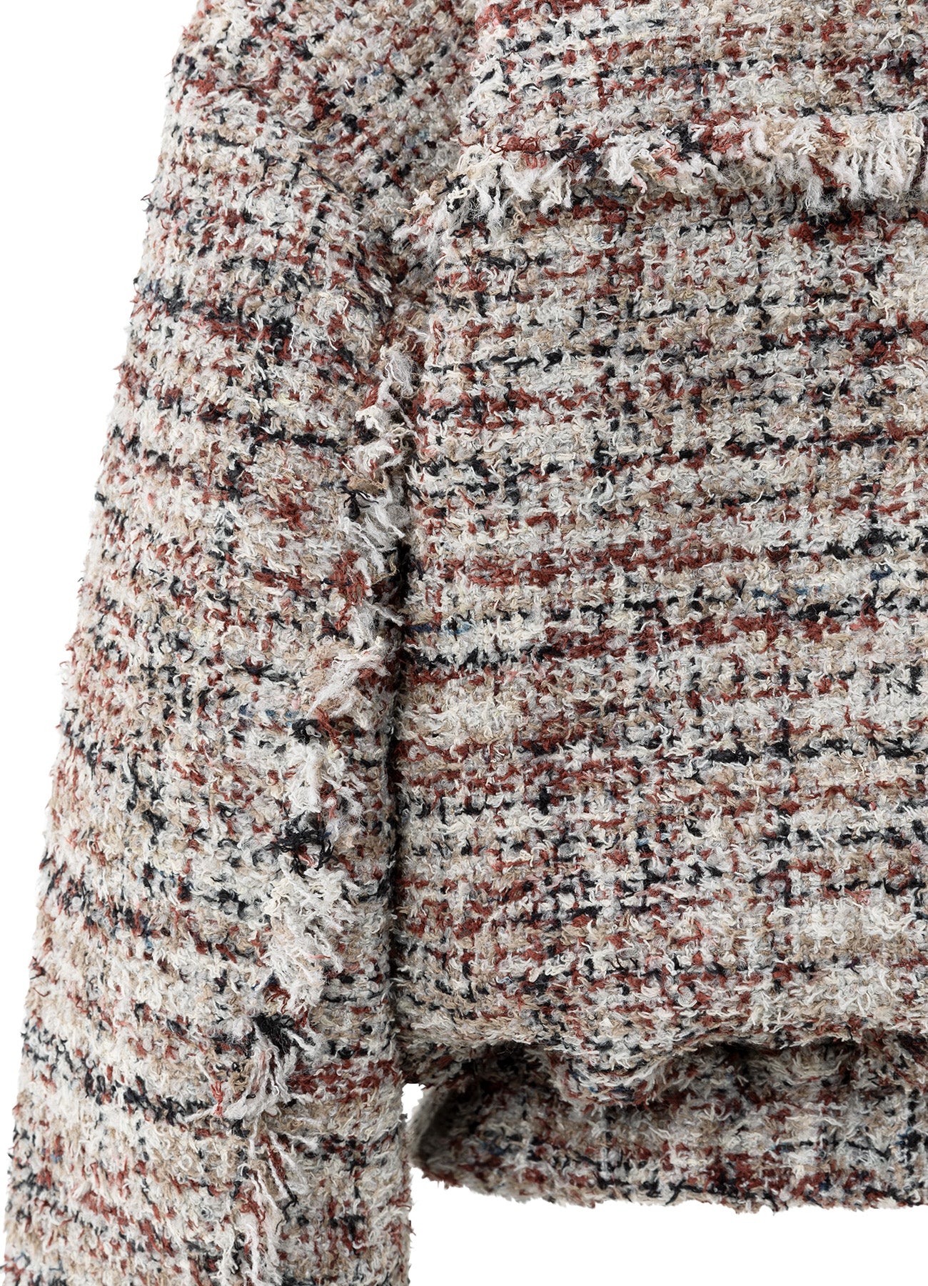 Boucle Jacket With Fringes : Blush Pink Dessin 990161