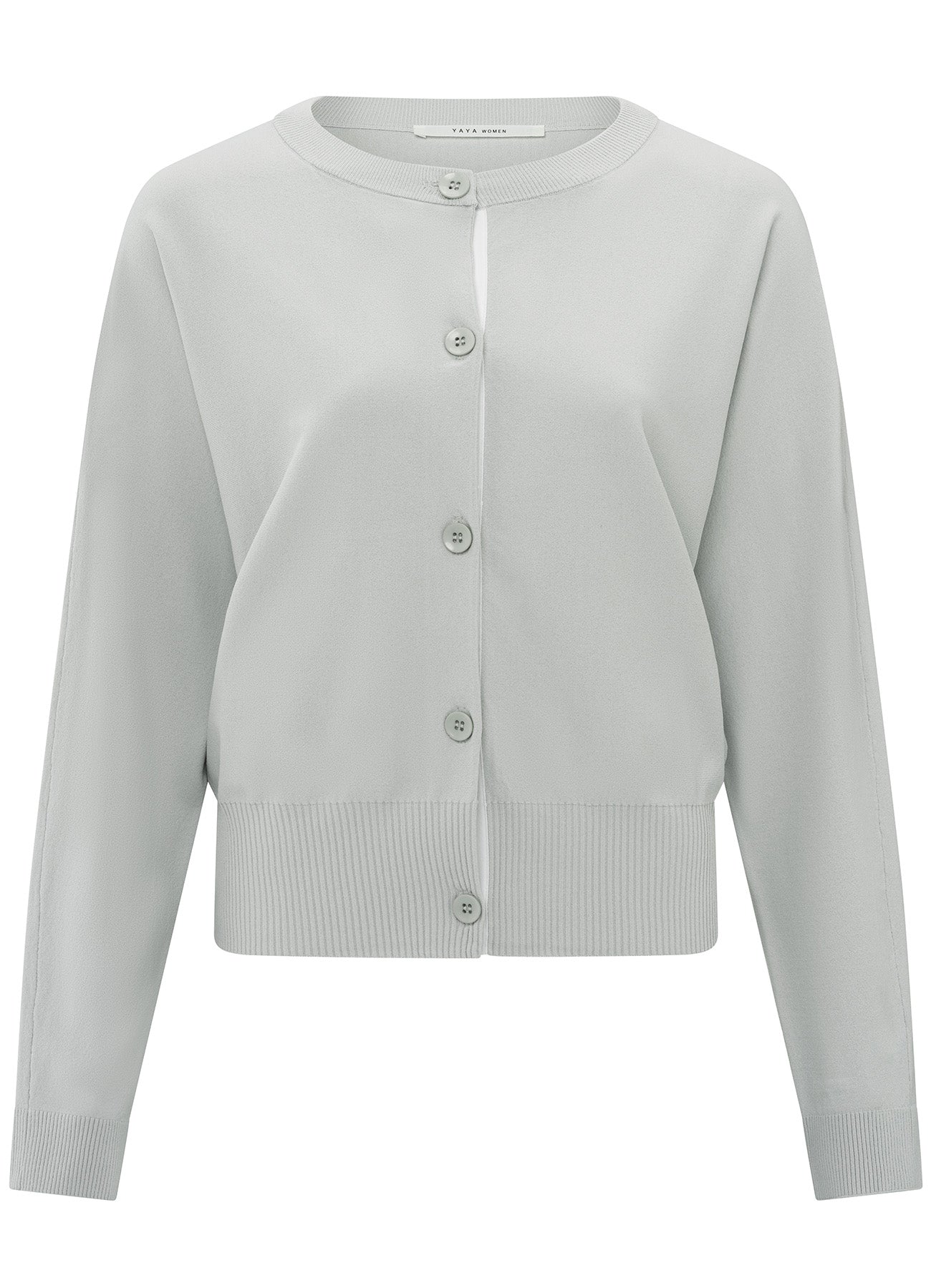 Batwing Cardigan With Contrast Details : Grey Melange 99981