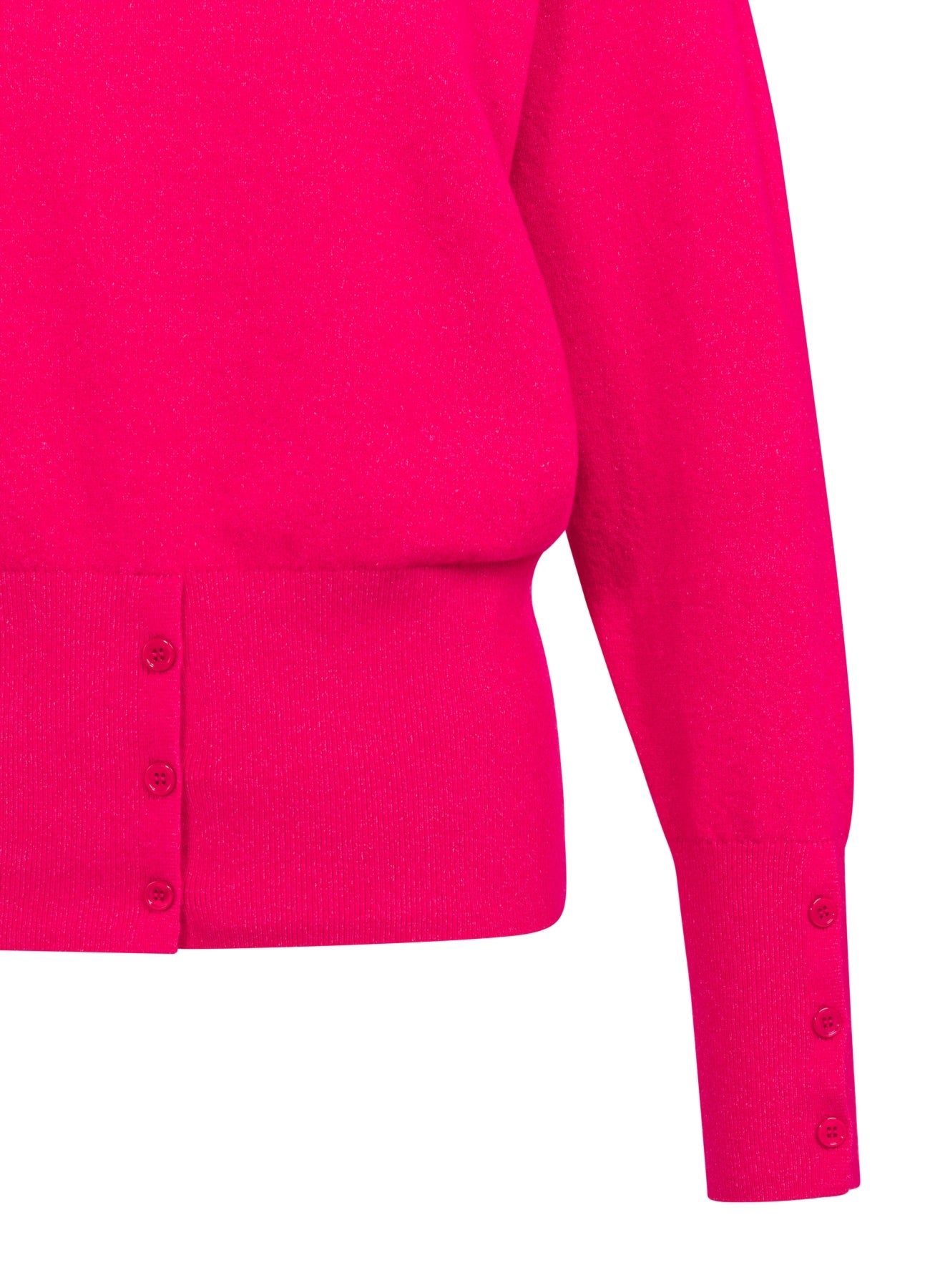High Neckline Sweater With Buttons : Rose Red 81852