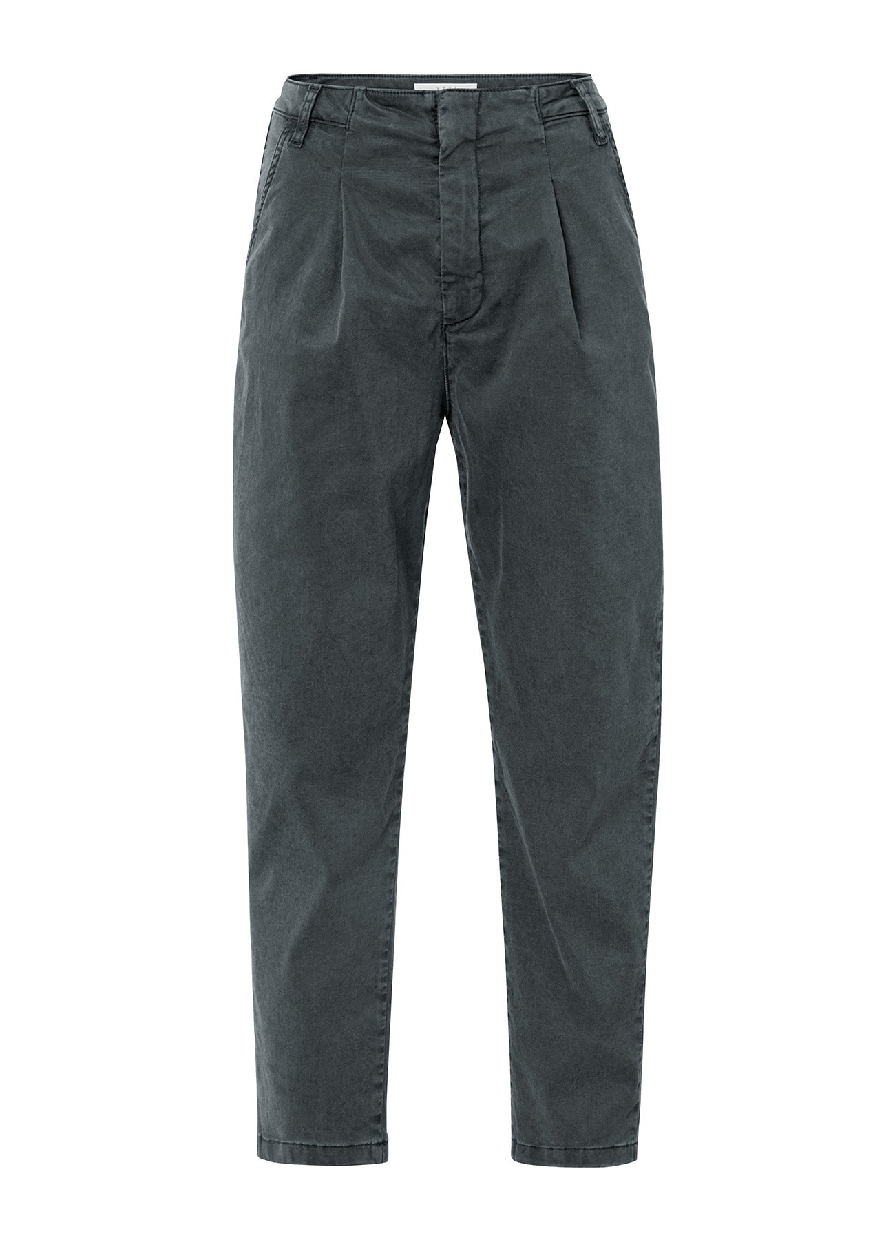 Woven Loose Fit Trousers With : Oyster Black 90205