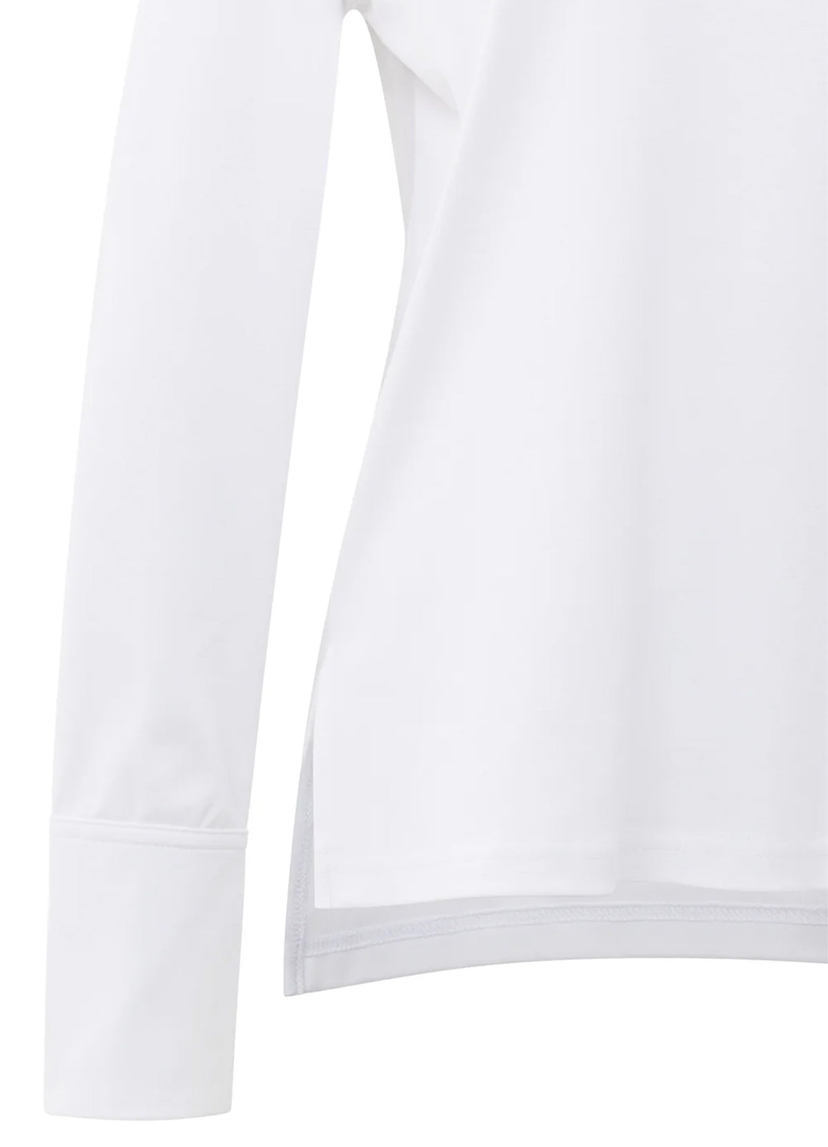 Long Sleeve Jersey Top With Wo : Pure White 00000
