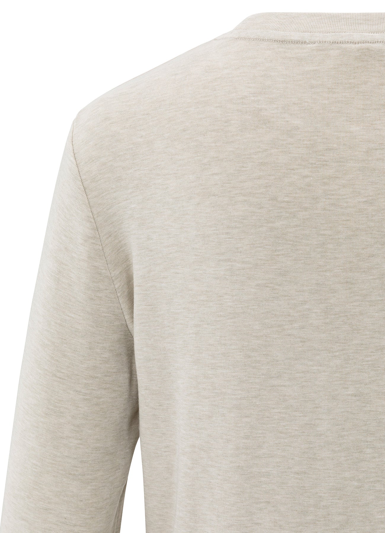 Long Sleeve Heavy Weight Jersey Top : Almond Milk Beige Melange