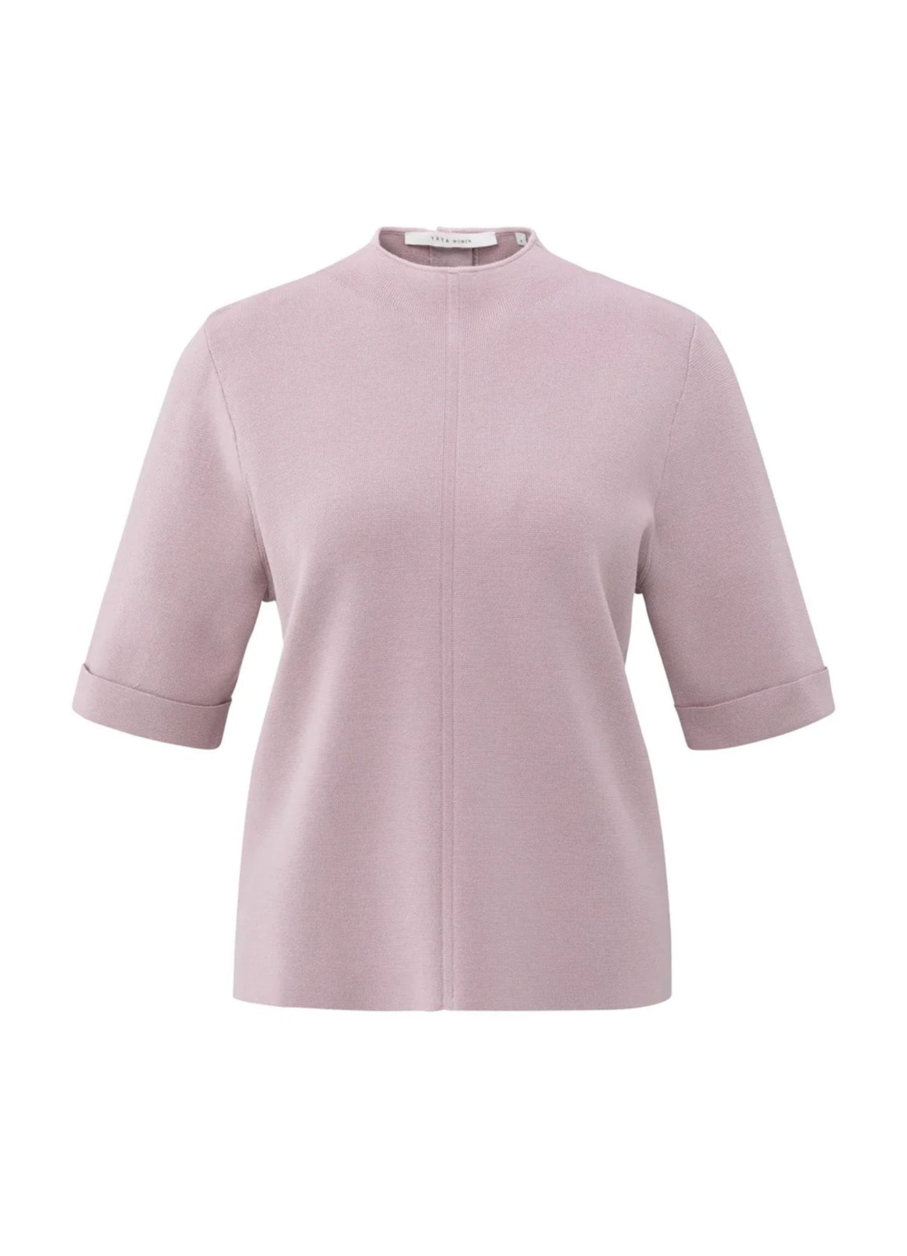Short Sleeve Sweater With Buttons At Back : Cloud Gray Purple 80307