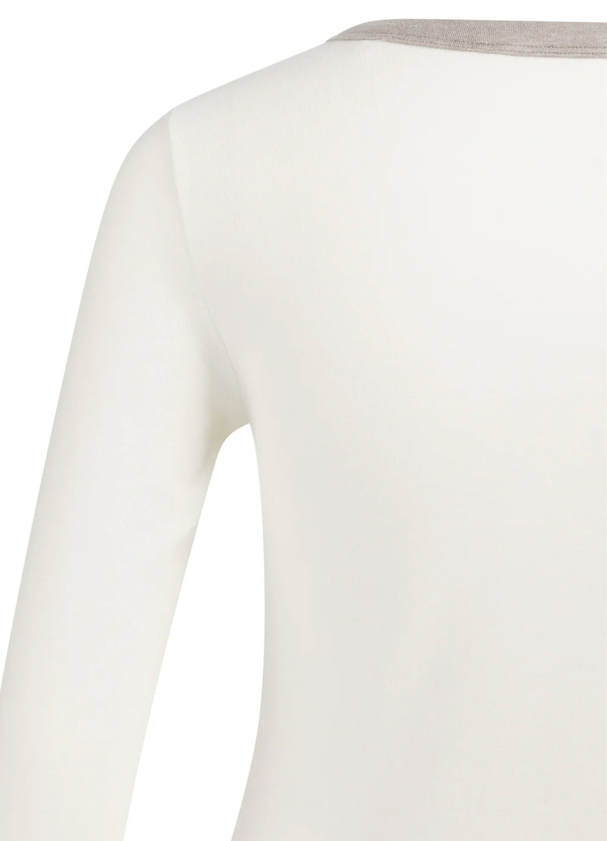 Long Sleeve Top With Contrast : Pure White 00000