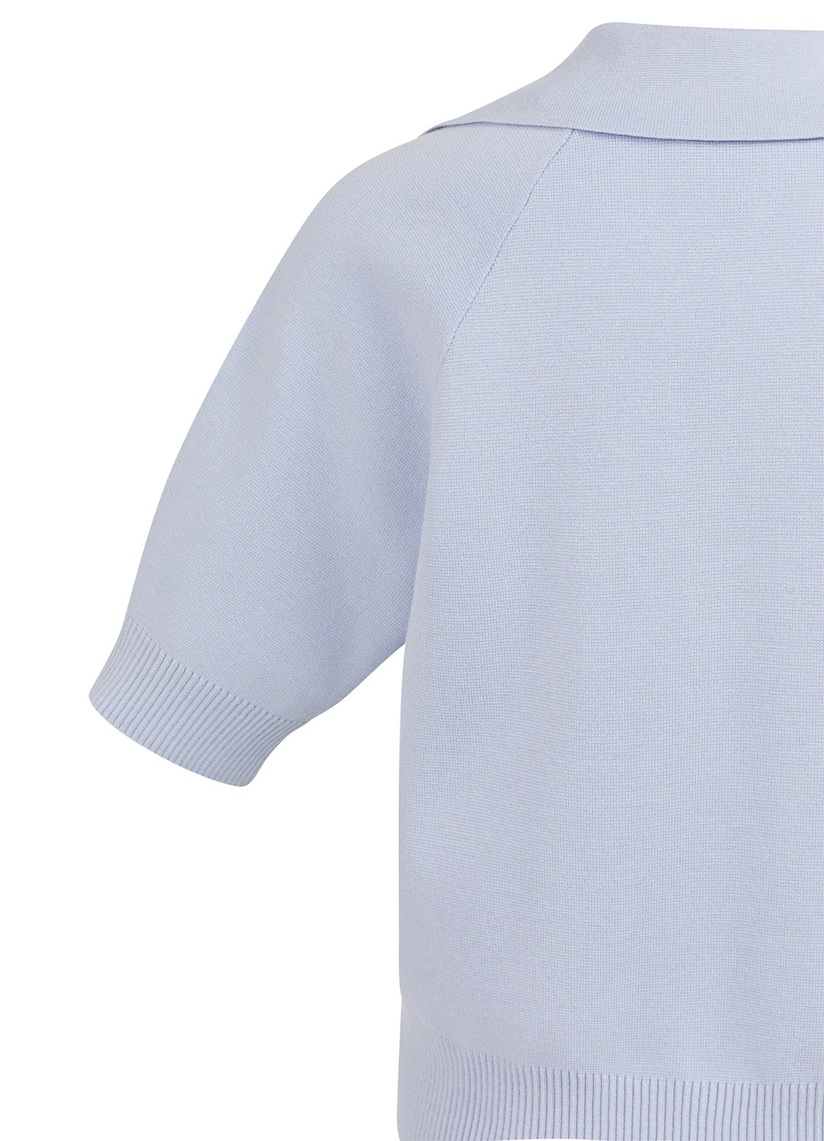 Short Sleeve Sweater With Coll : Ice Blue 99048