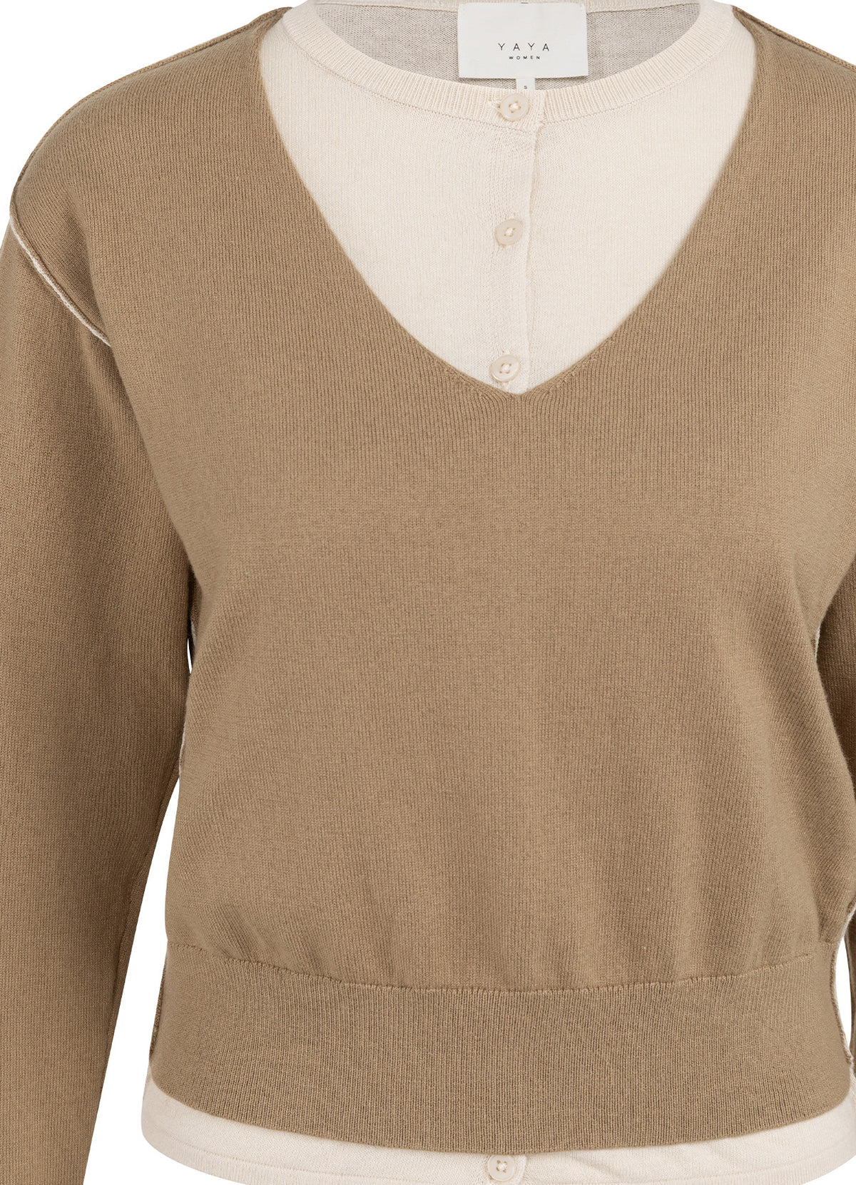 Fake Double Layer In Contrast : Khaki Green Dessin 990451