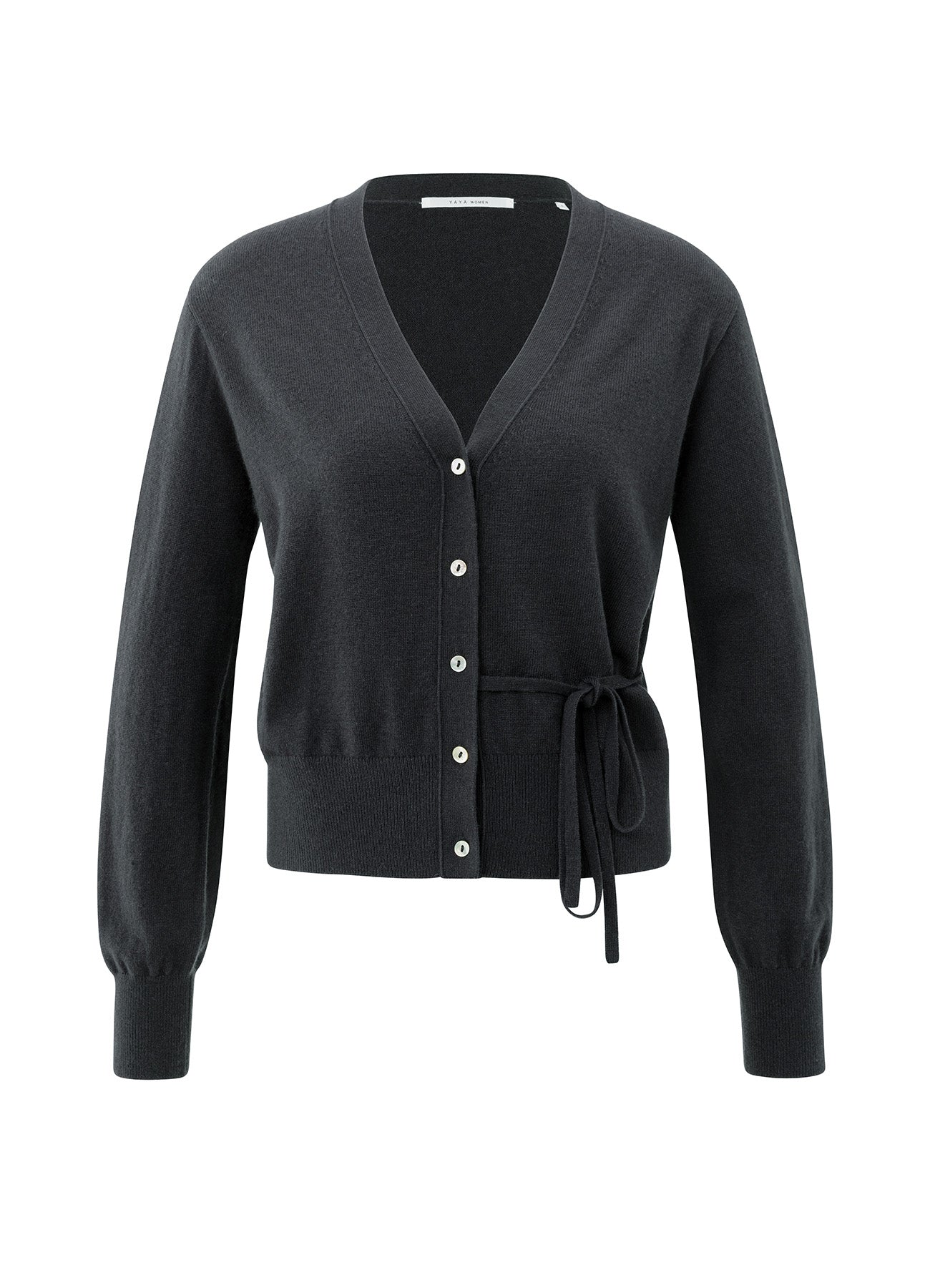 Cardigan With Straps : Oyster Black 90205