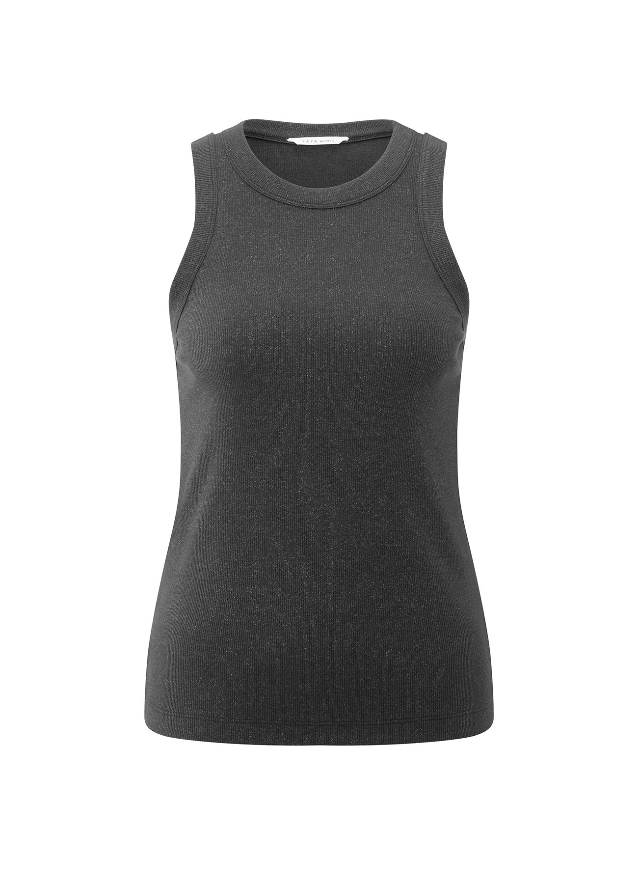 Rib Singlet With Metallic Coat : Oyster Black 90205