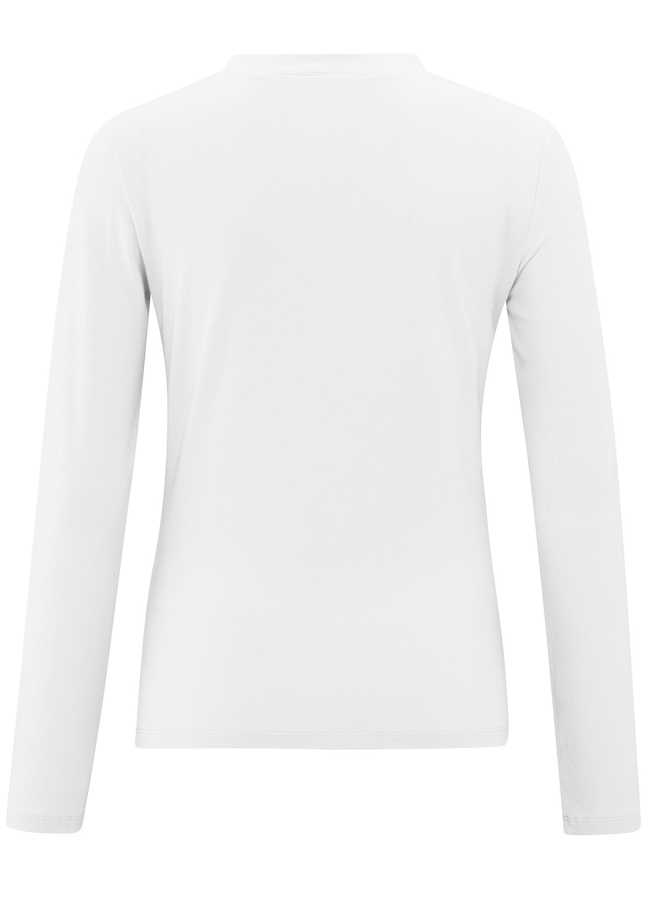 Jersey Henley Top With Long Sleeves : Pure White 00000