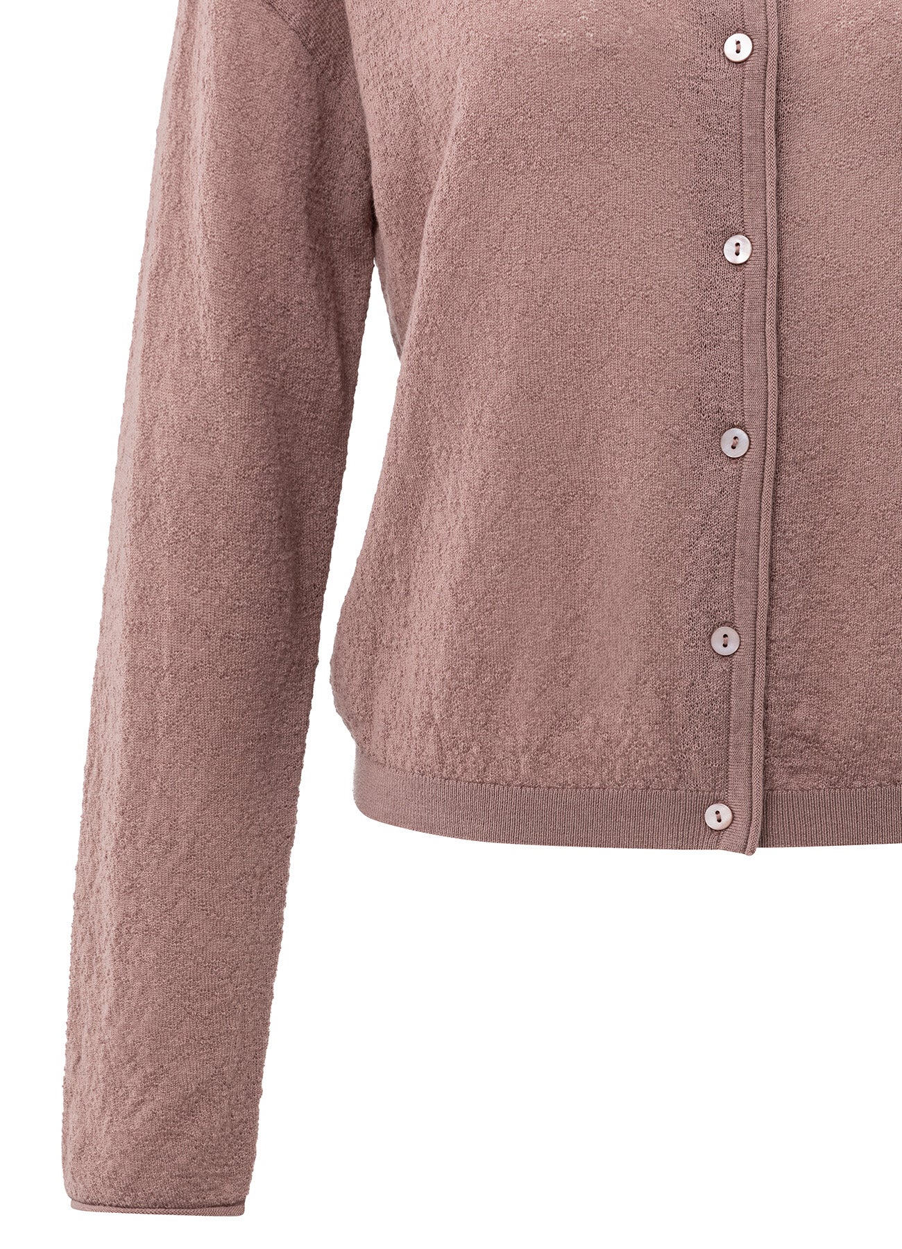 Textured Cardigan High Necklin : Blush Pink 99016