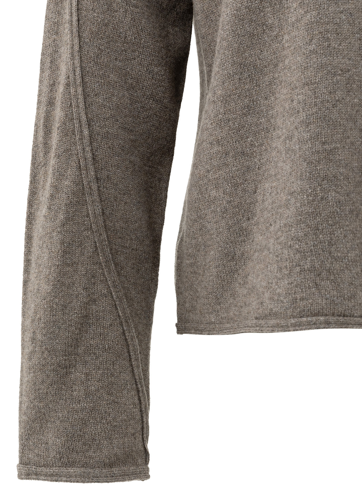Boatneck Sweater With Fringes : Brown Melange 990172