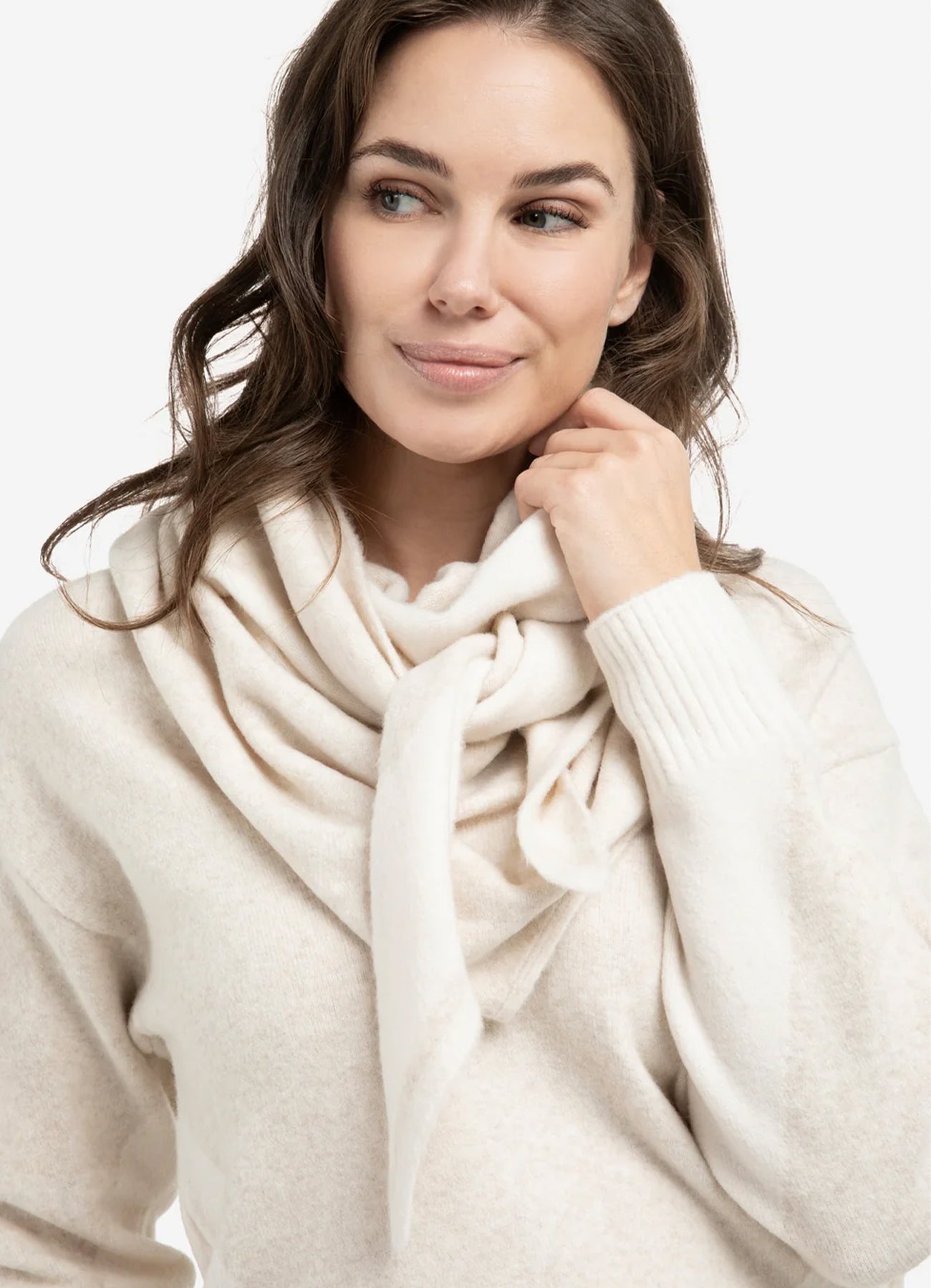 Colorblock Knitted Scarf : Heather Grey Dessin 990401