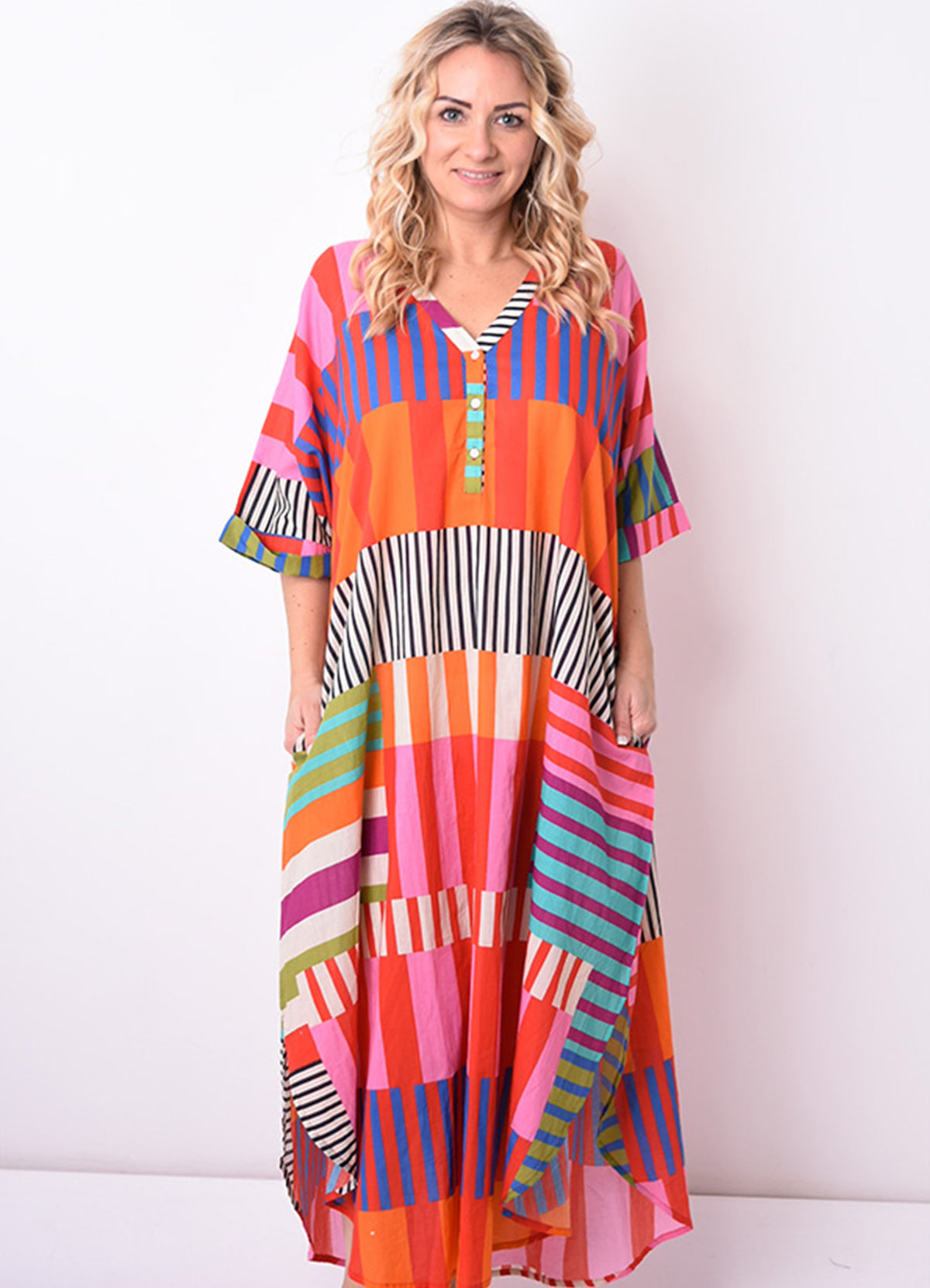 Robe Housse Longue Avec Poches : 1355 Multi Fonce