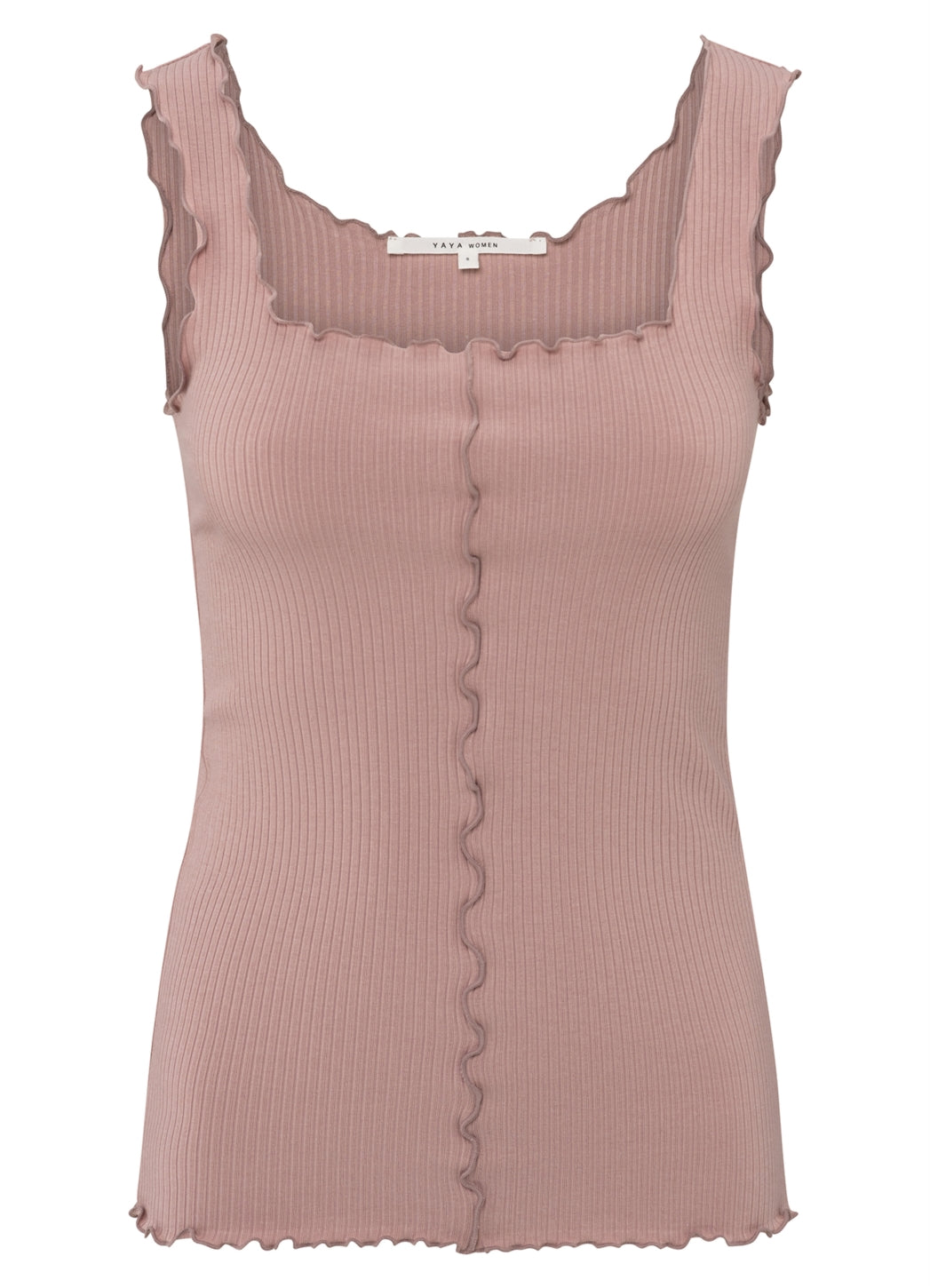 Singlet With Frilled Seams : Soft Mauve Pink 99984