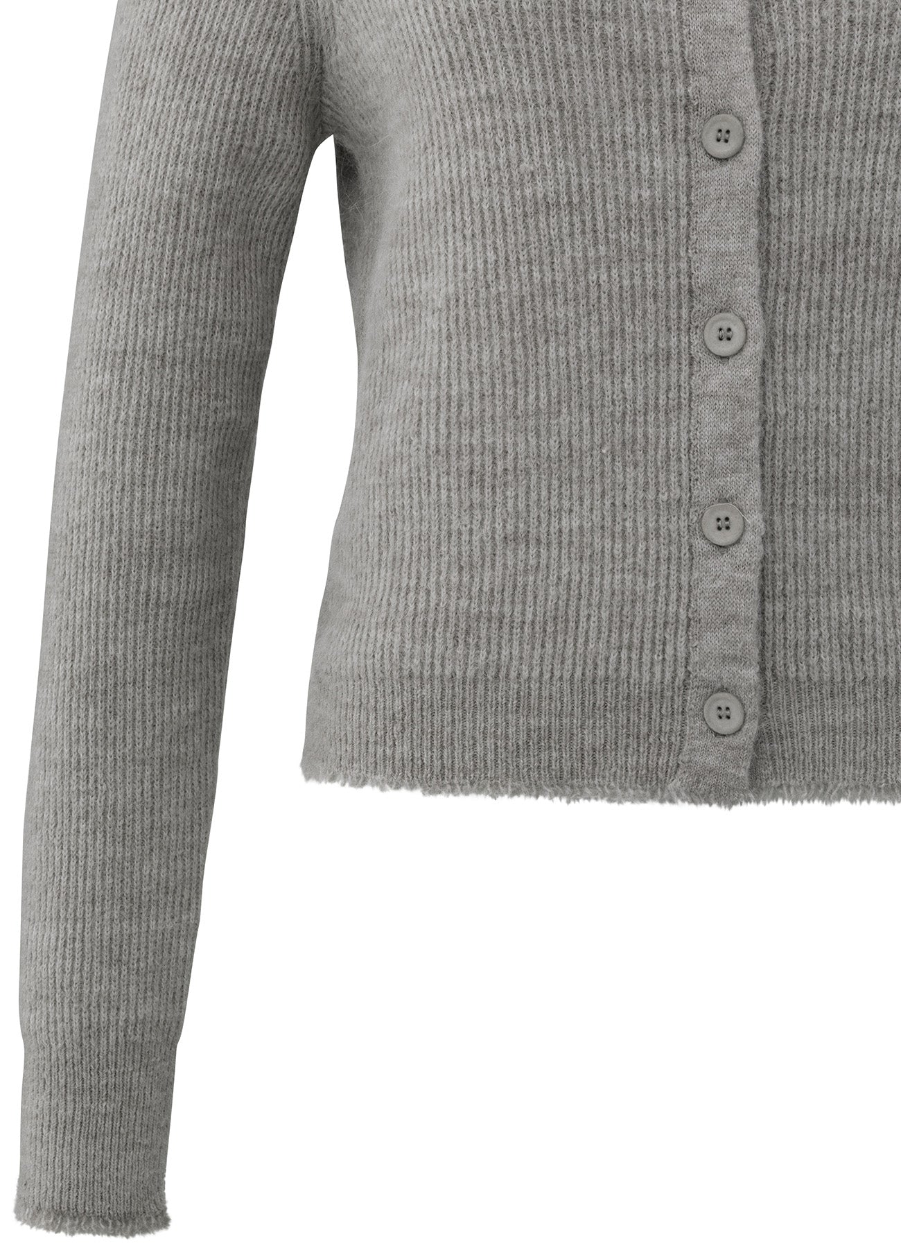 Cardigan In Melange Yarn : Taupe Grey Melange 00001