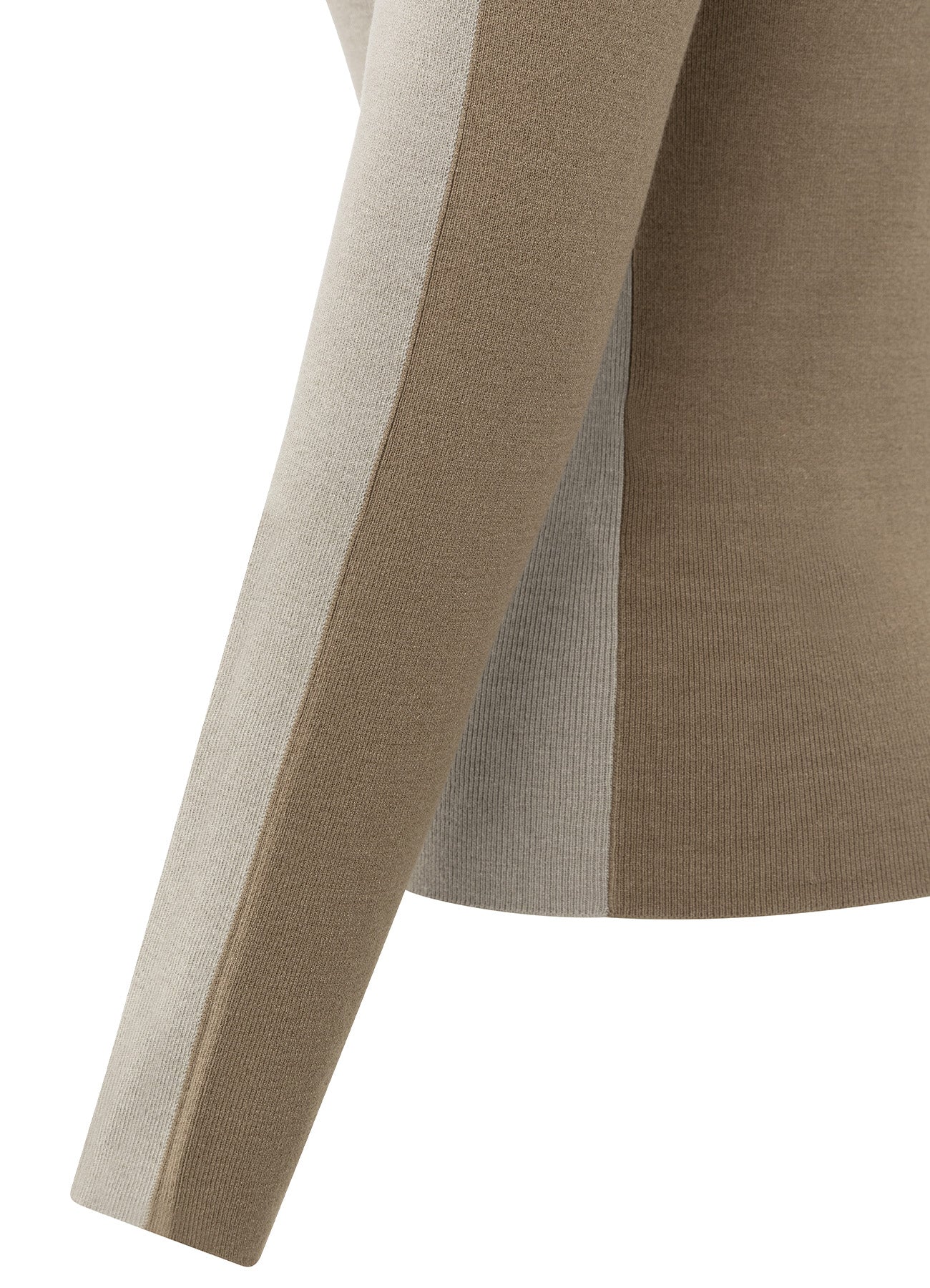 High Neckline Duo Color Sweate : Brownish Grey Dessin 990181