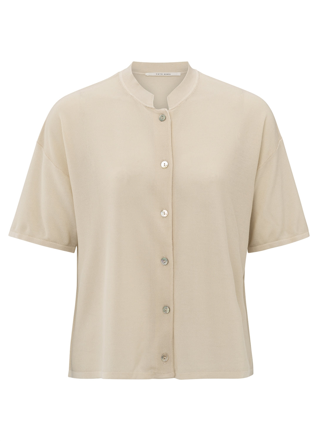 Short Sleeve Textured Cardigan : Summer Sand 20908