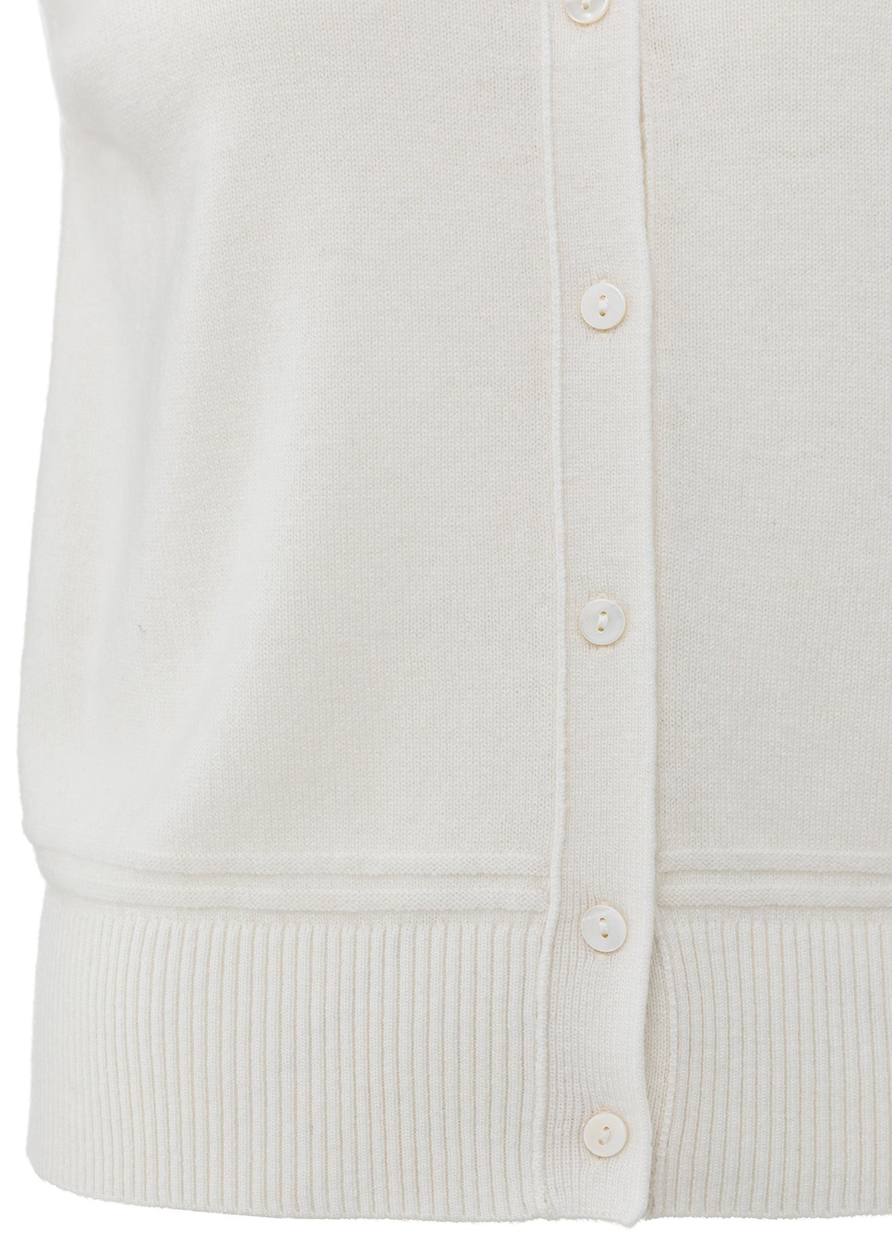 Sleeveless Cardigan With Collar : Early Frost White 990312