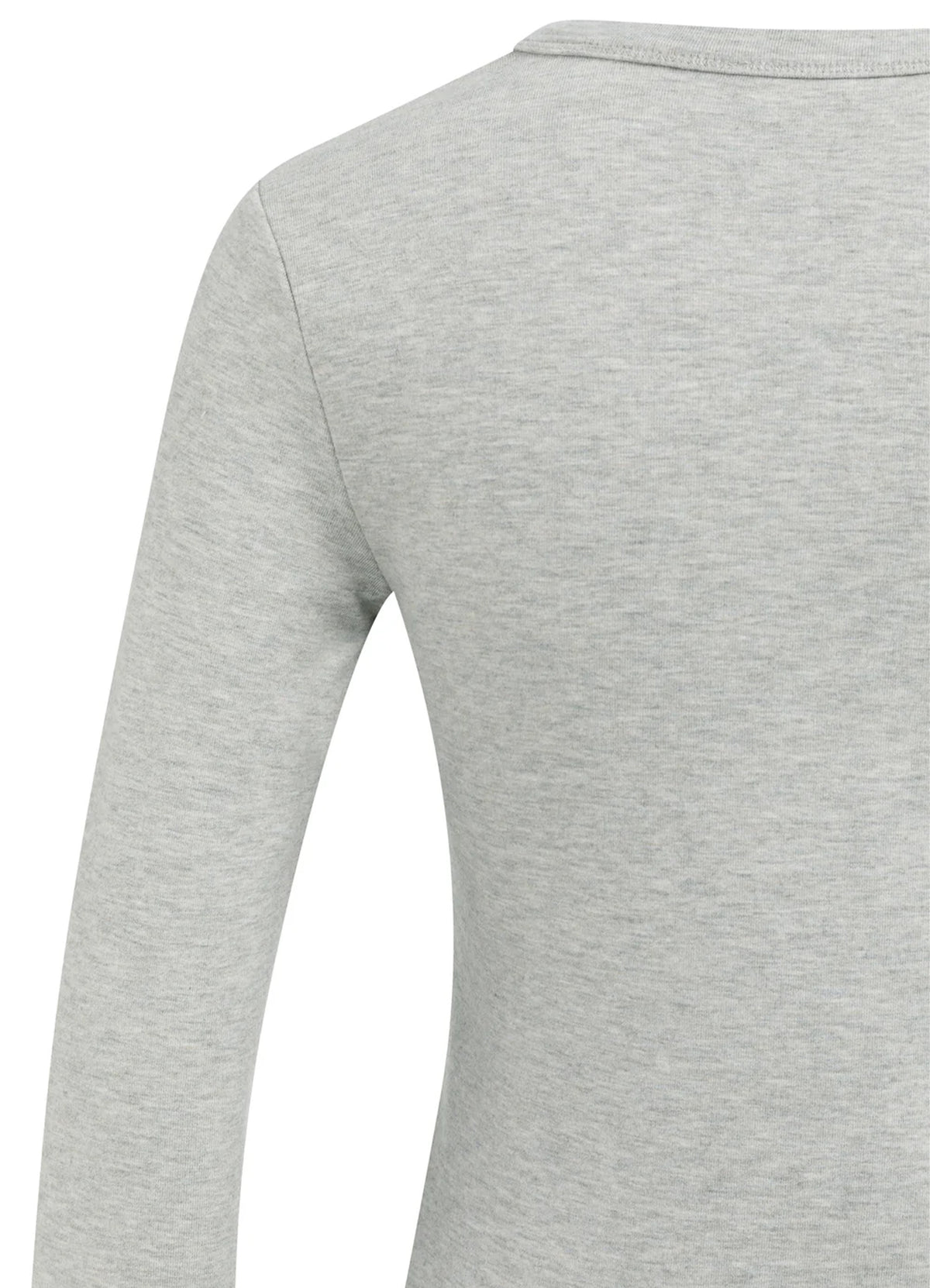 Round Neck Long Sleeve T-Shirt : Vapor Blue Grey Melange 442032