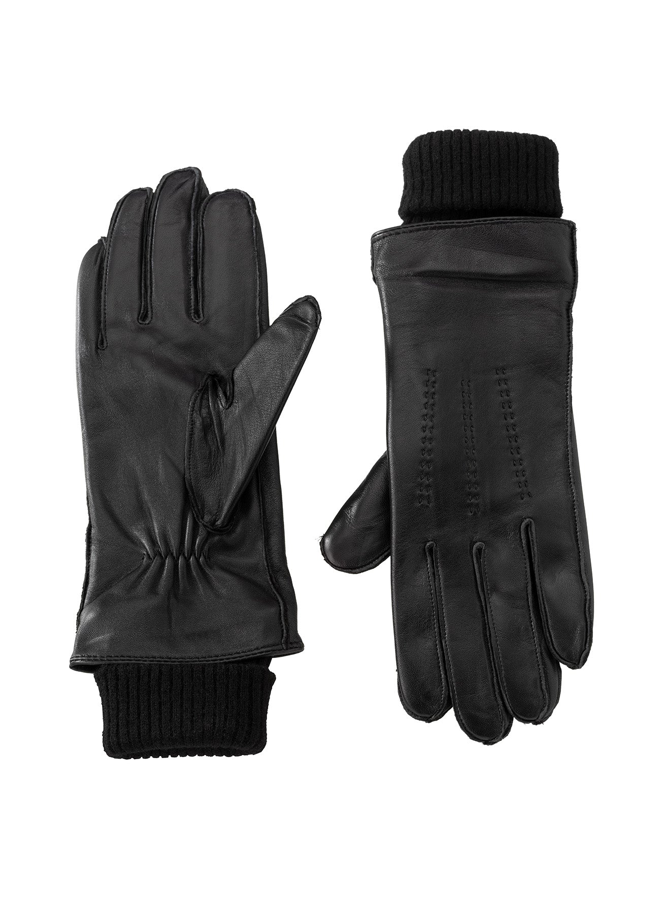 Leather Gloves : Oyster Black 90205