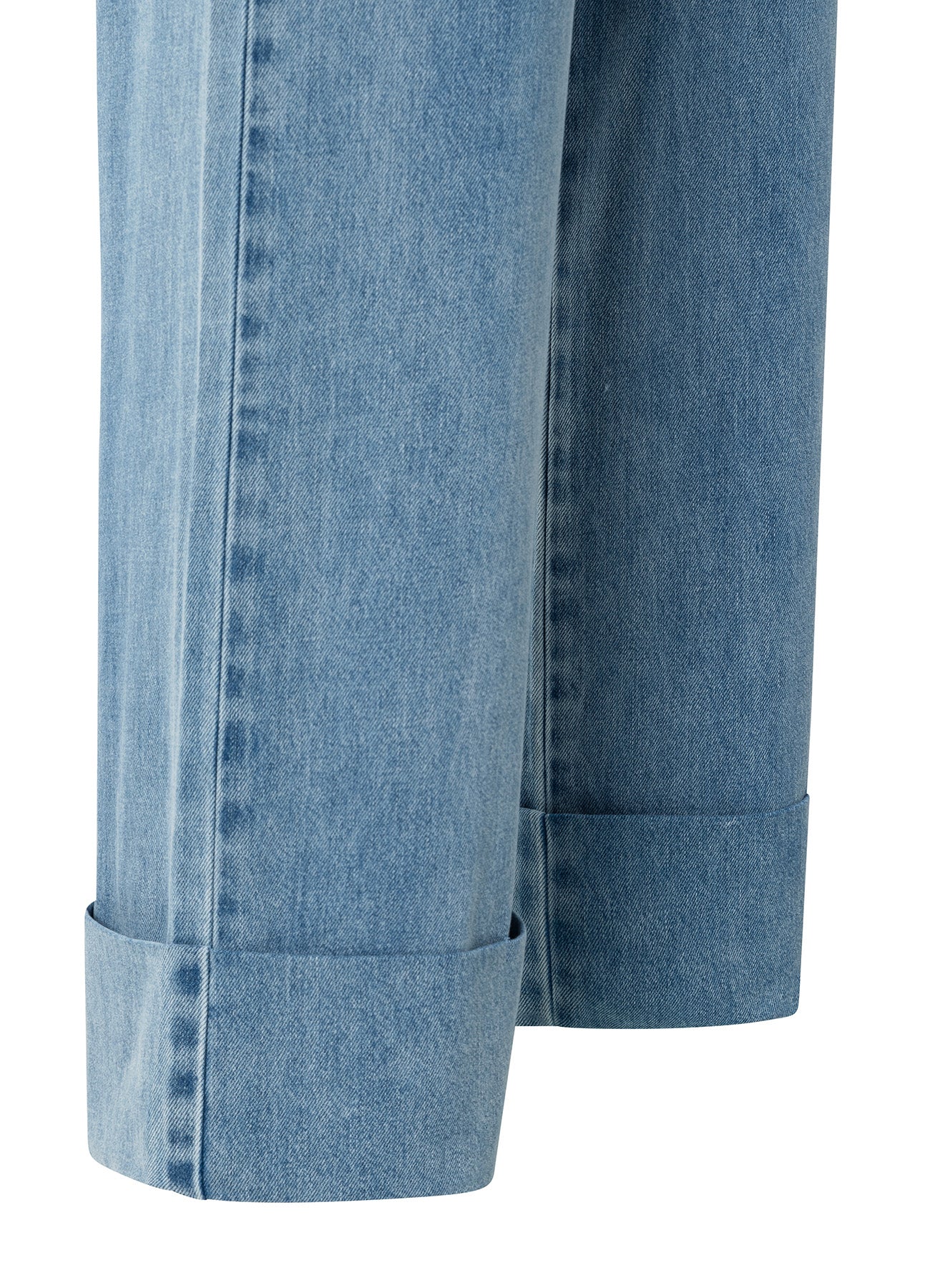 Loose Denim Pantalon W. Roll U : Blue Denim 01111
