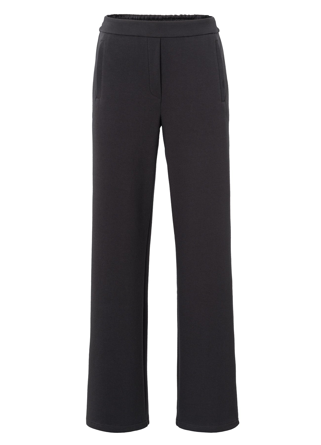 Wide Leg Trousers With Contrast Stripe And Zipper Pockets : Phantom 94205