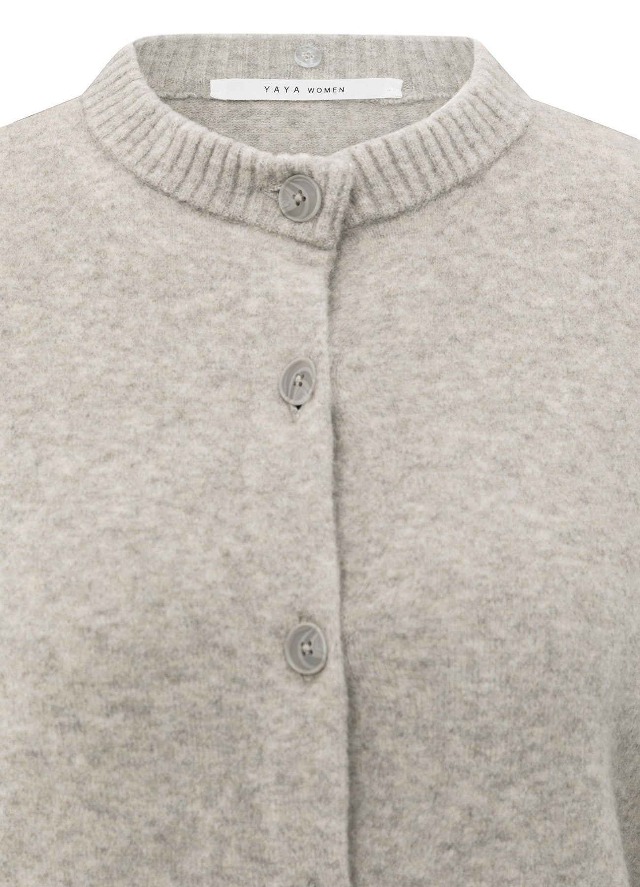 Cardigan With Detachable Woven : Brownish Grey 99018