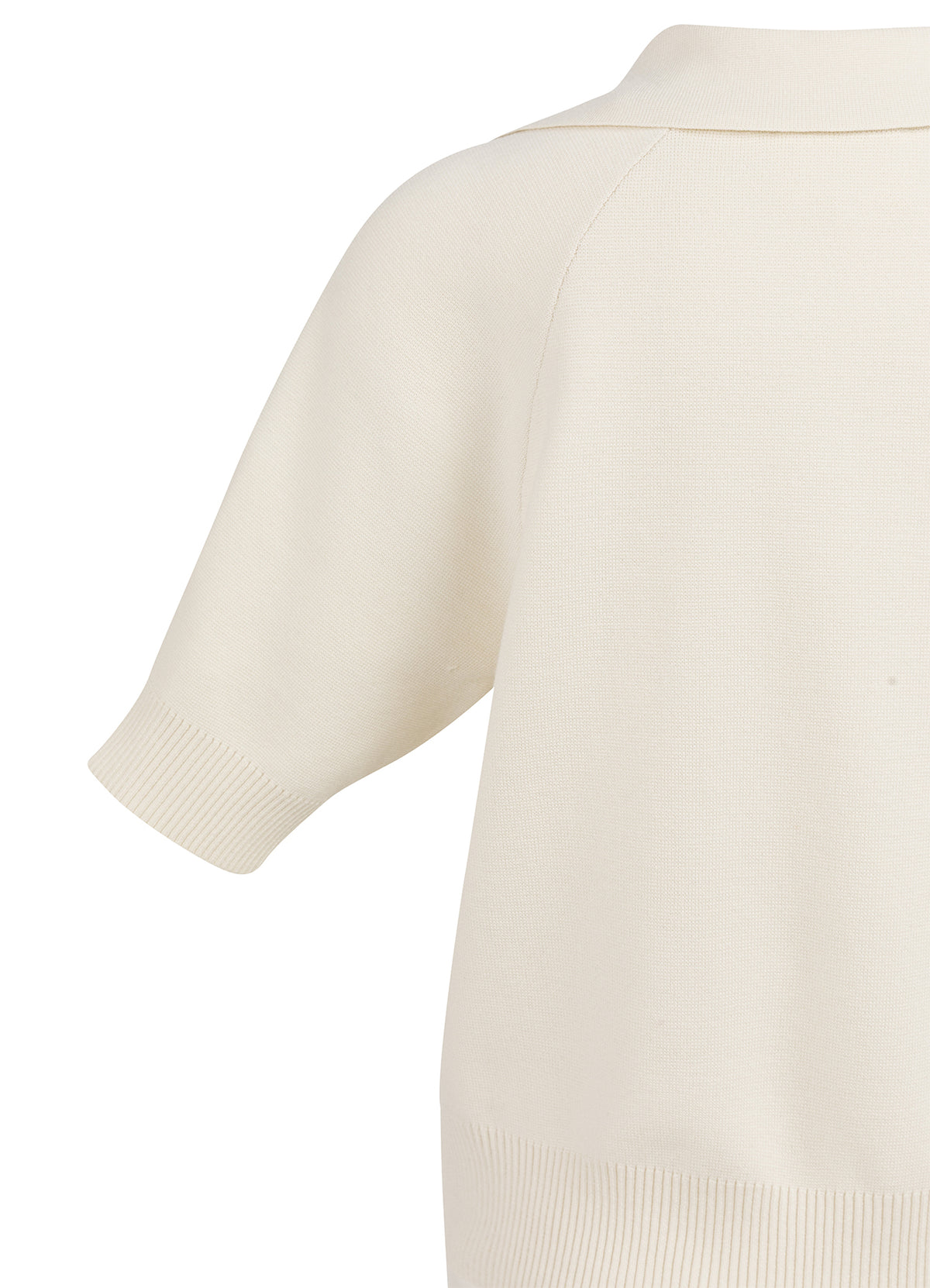 Short Sleeve Sweater With Coll : Ecru 99053