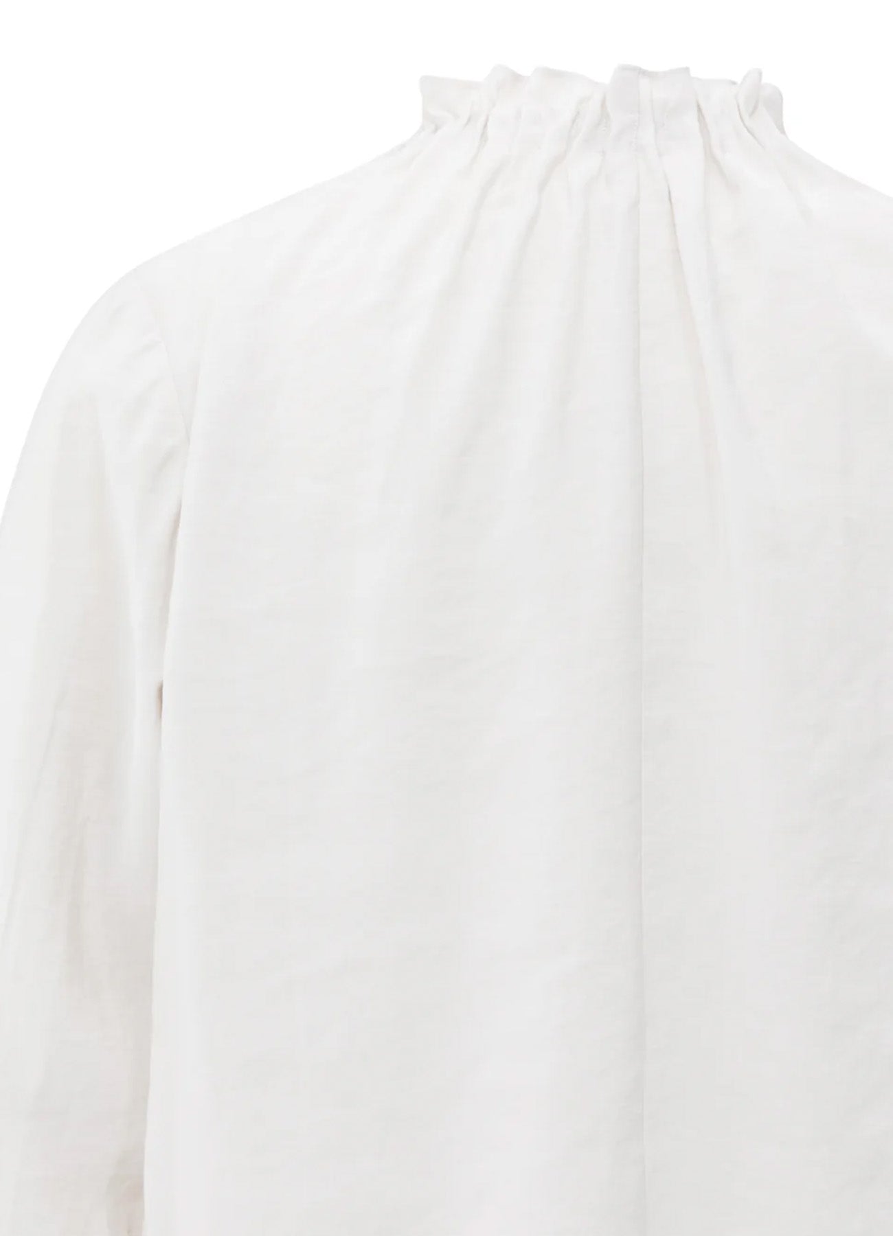 Ruffled High Neck Top : Early Frost White 990302