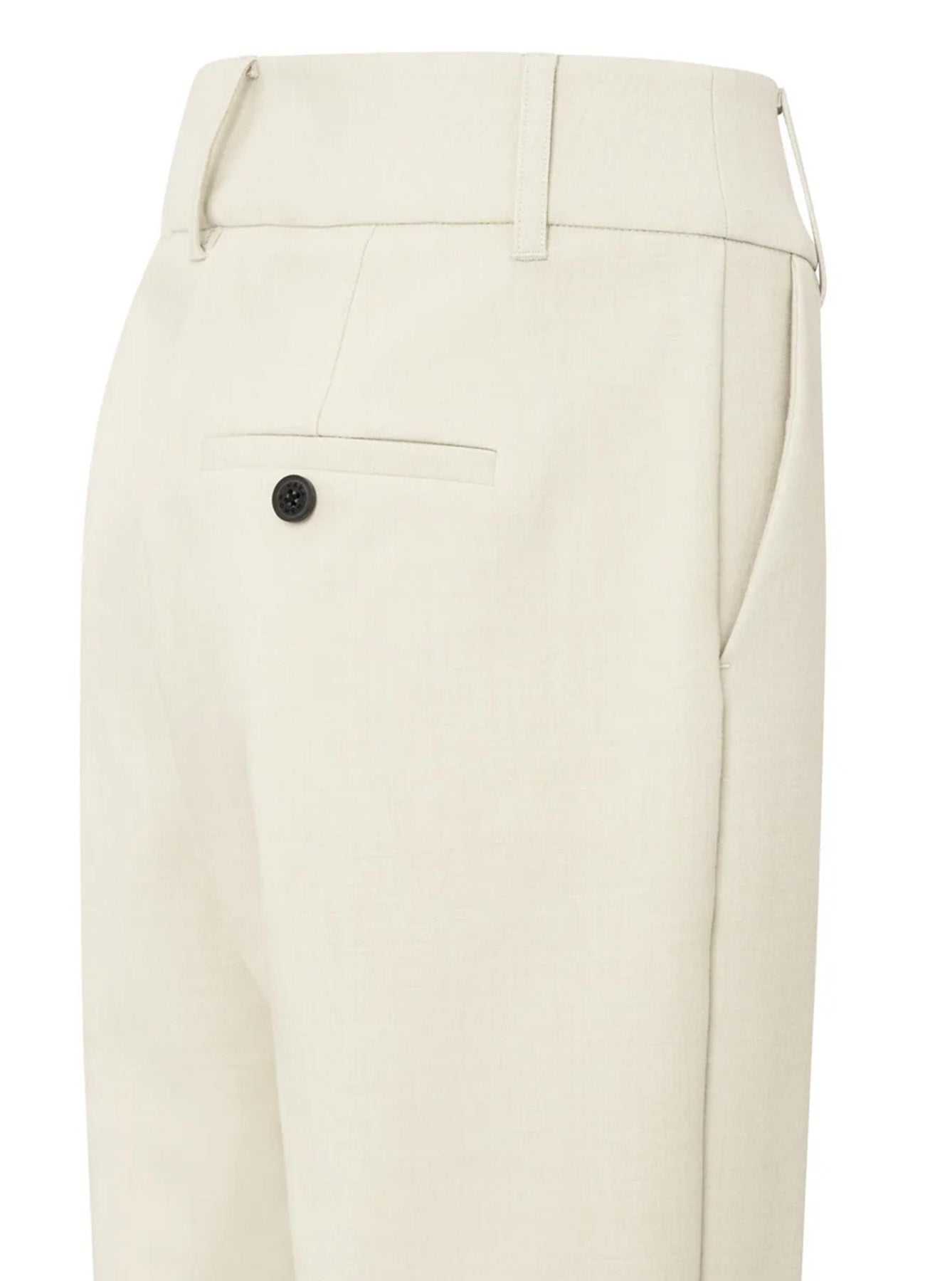 Woven Straight Fit Trousers With Fancy Waistband : Cloud Grey Melange 61509