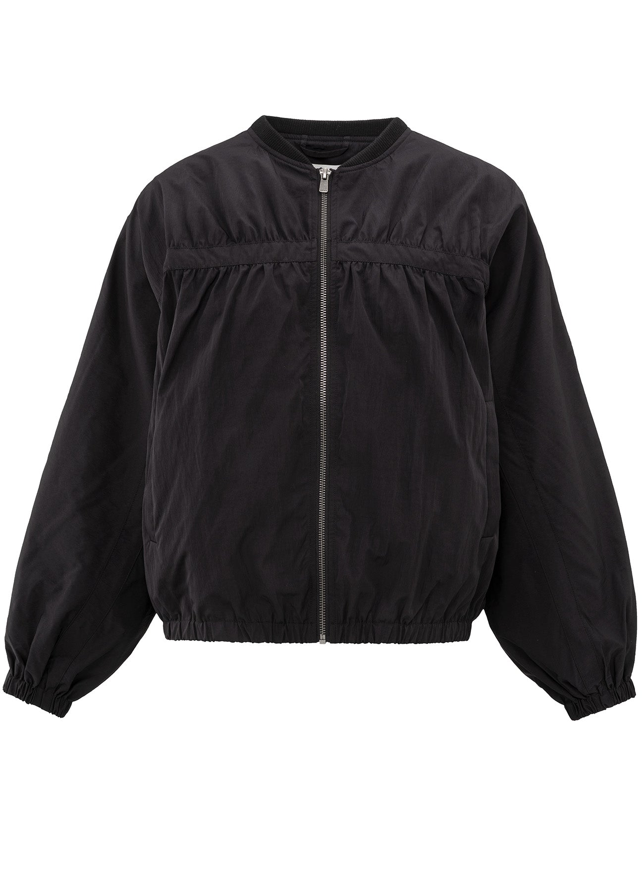 Nylon Cropped Bomber Jacket With Taping Detail : Phantom 94205