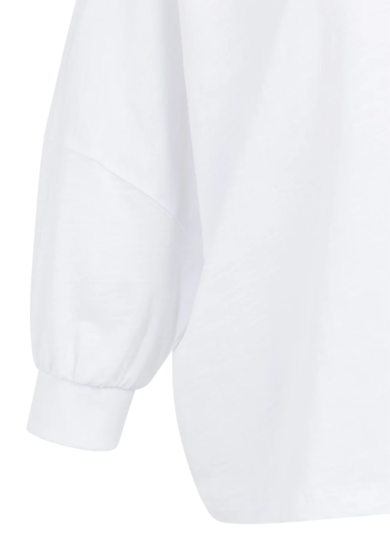 Oversized Jersey Top With Cuffs : Pure White 00000