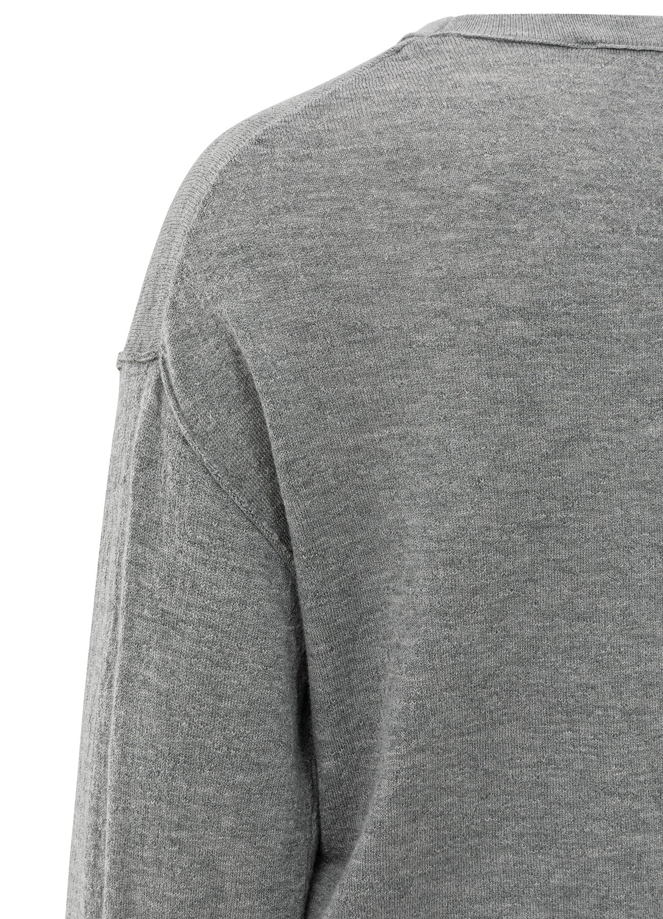 Textured Round Neck Sweater Ls : Medium Grey Melange 99022