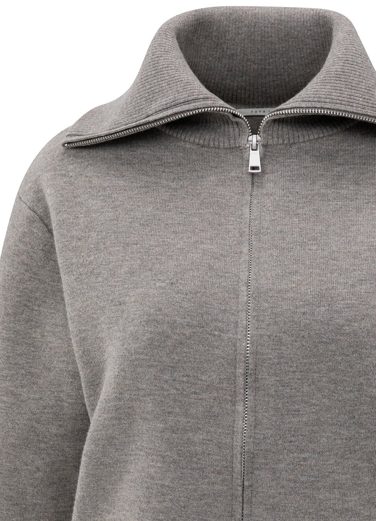 Cardigan With High Neckline : Taupe Grey 80307