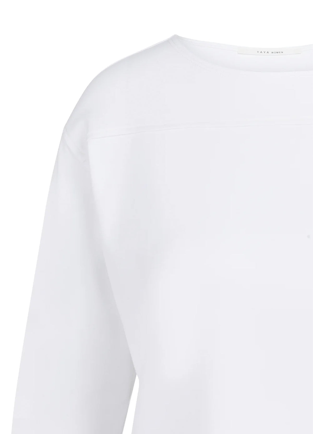 Long Sleeve Top With Seam : Pure White 00000