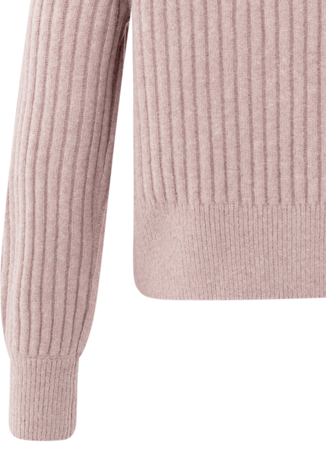 Turtle Neck Sweater With Cable : Shadow Gray Pink Melange 990312