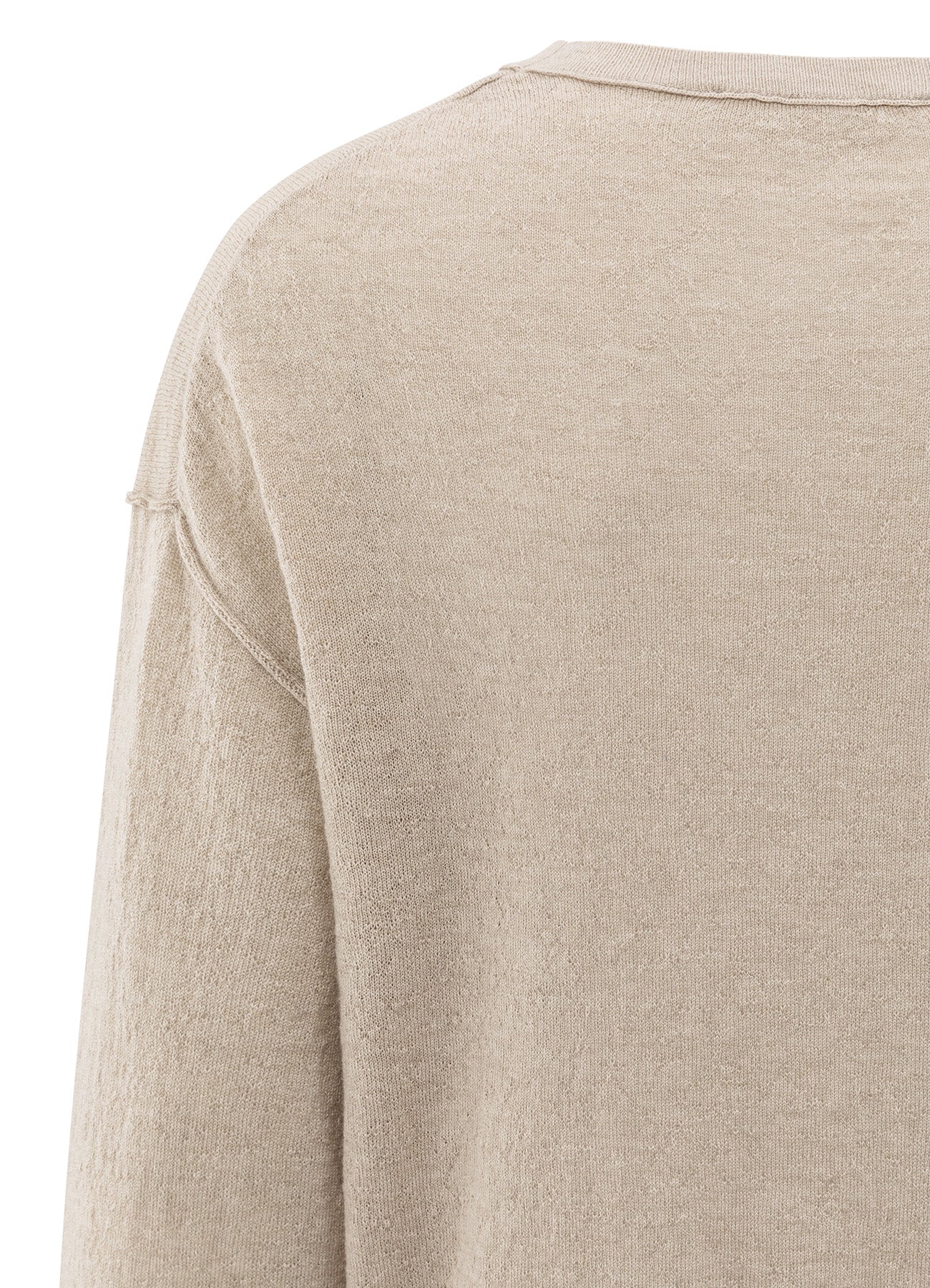 Textured Round Neck Sweater Ls : Sand Melange 99007
