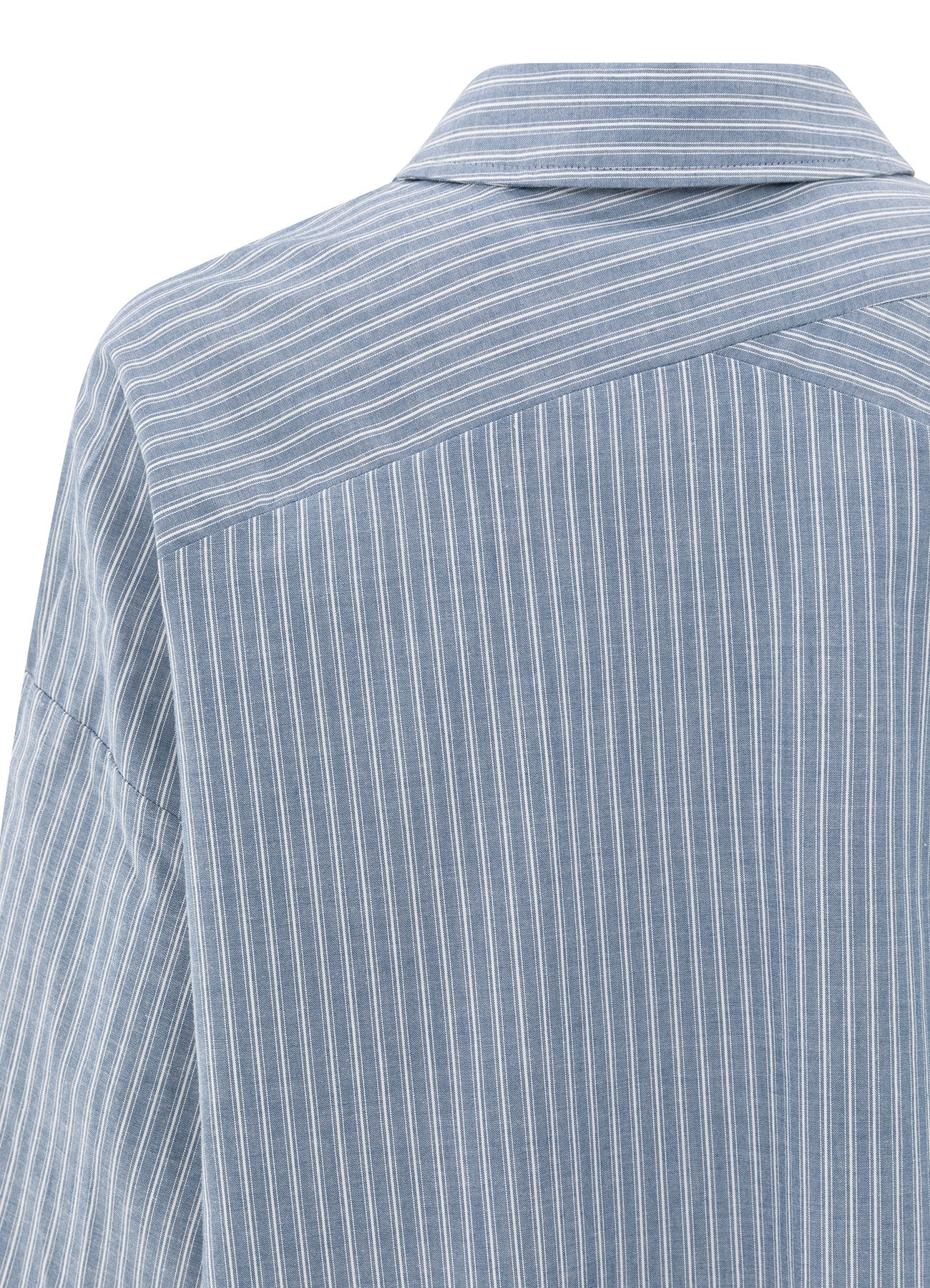 Striped Blouse With Pocket : Vintage Blue Dessin 990001