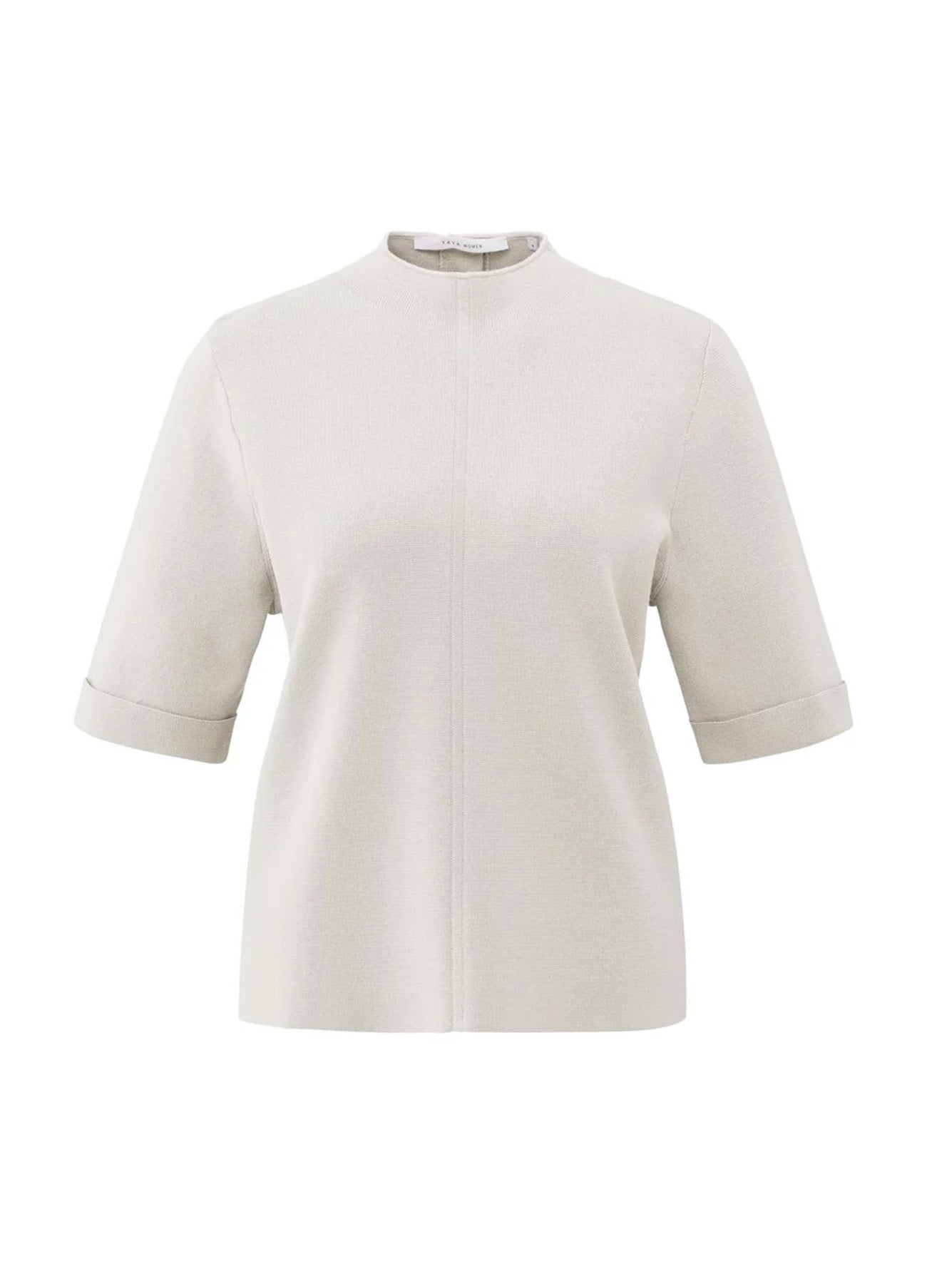 Short Sleeve Sweater With Buttons At Back : Cloud Grey 24301
