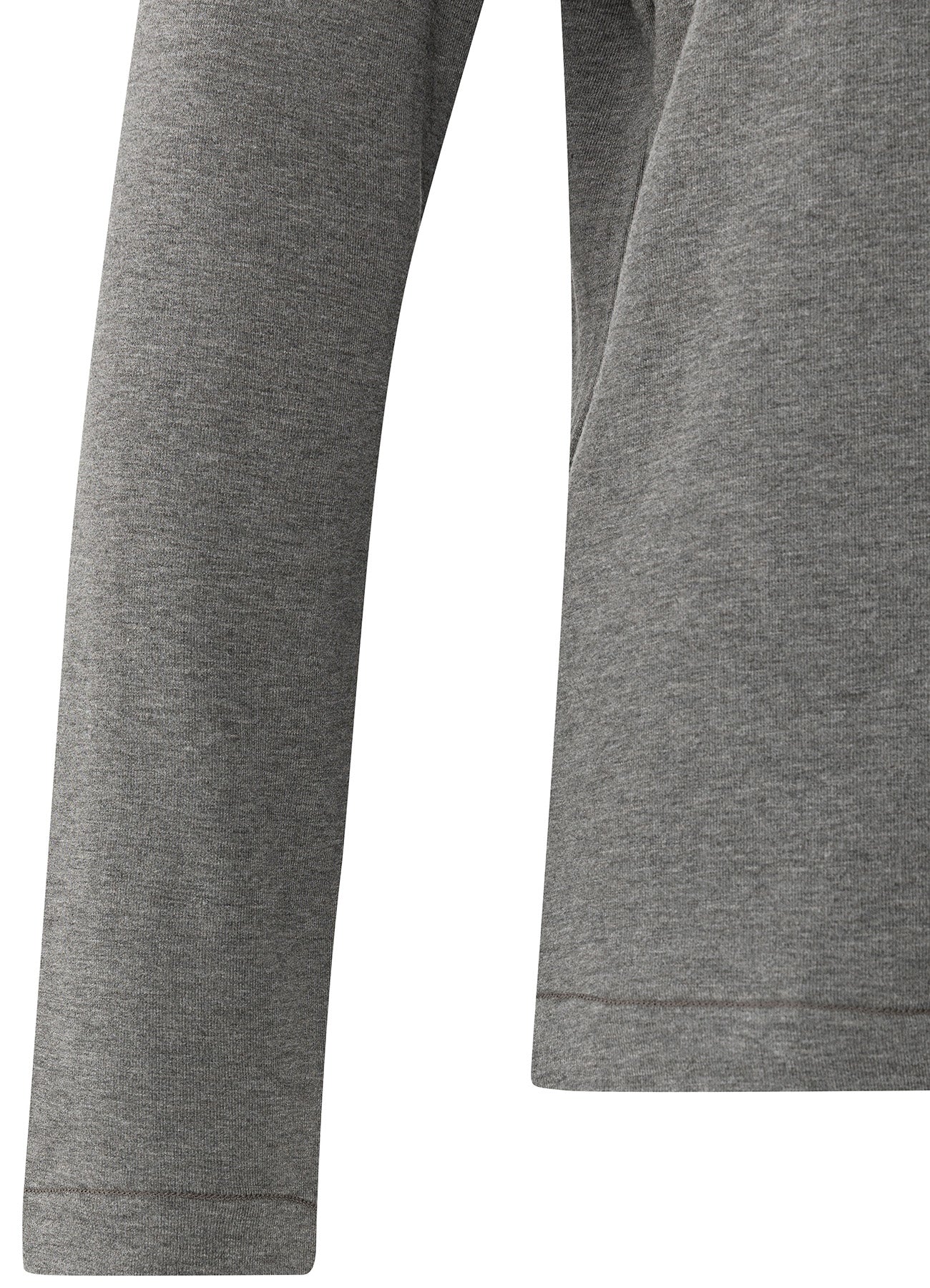 Long Sleeve Heavy Weight Jersey Top With Turtle Neck : Dark Taupe Grey Melange