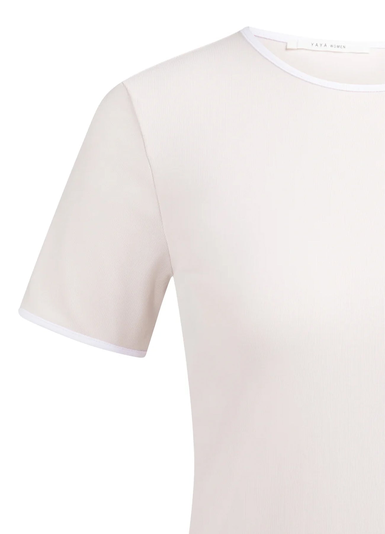 T-Shirt With Contrast Binding : Gray Lilac 33804