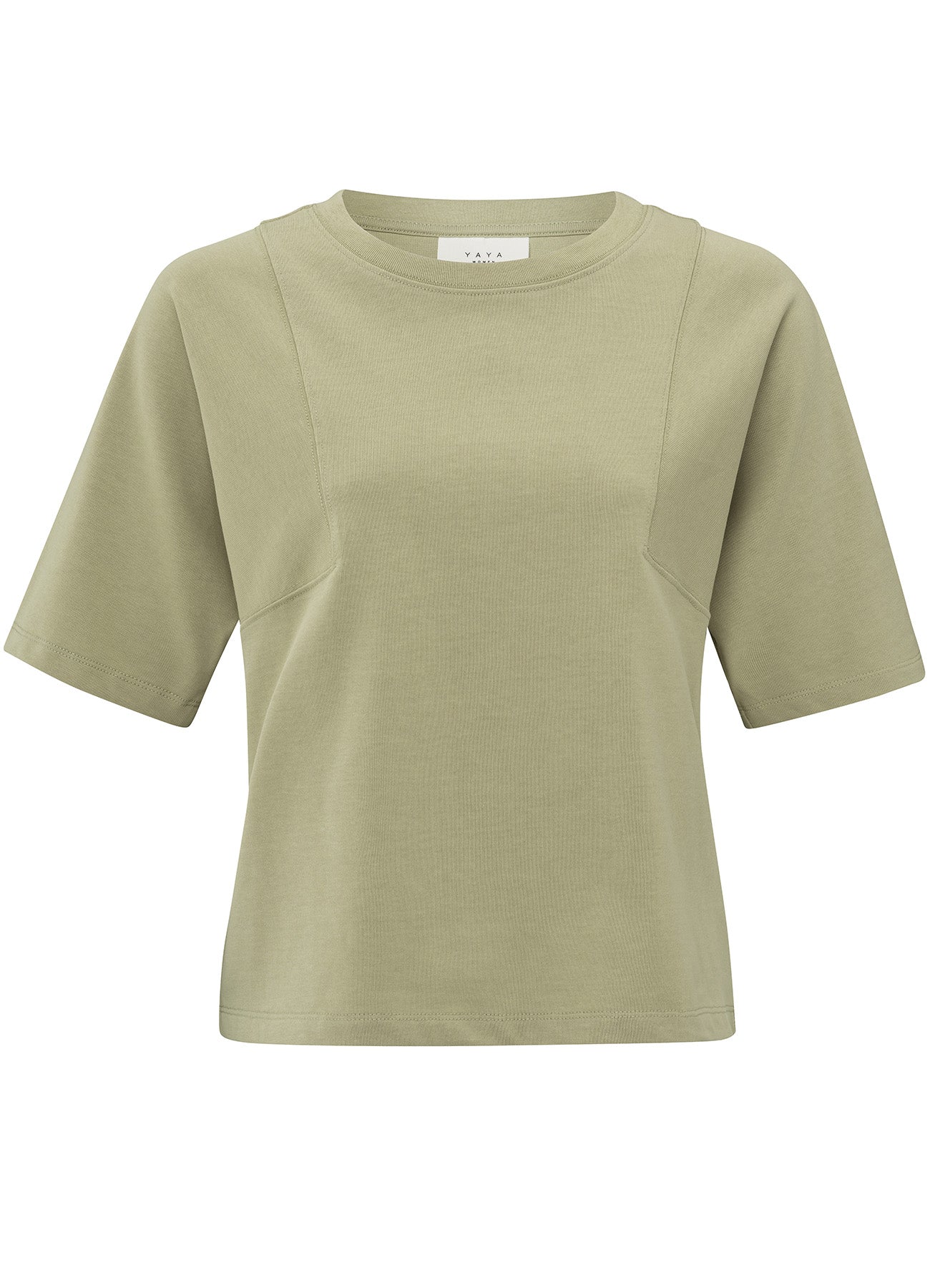 Heavy T-Shirt With Seam Details : Soft Green 99980