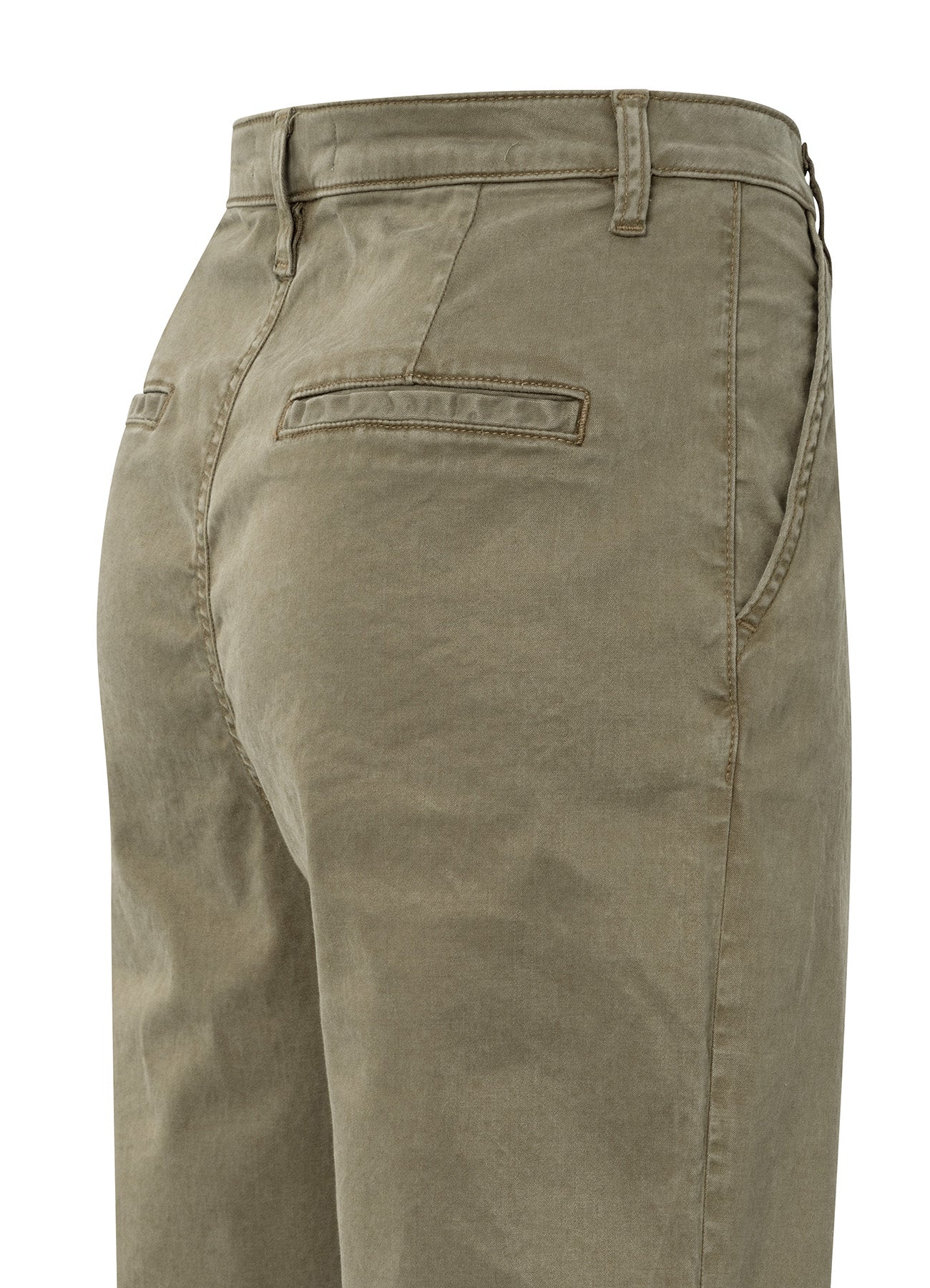 Woven Loose Fit Trousers With : Capers Brownish Green 80820